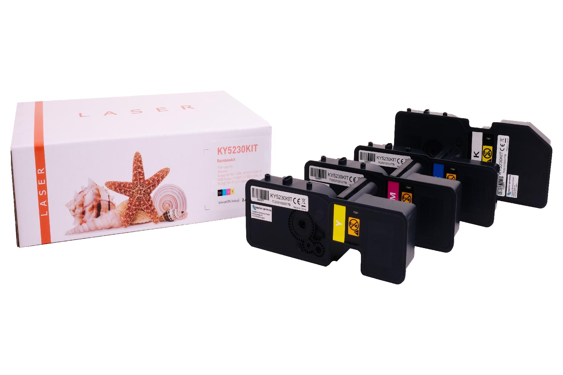 TK5230KIT alternativ Toner Rainbowkit für Kyocera / TK5230 / BK2.600 / CMY2.200 Seiten TK5230KIT alternativ Toner Rainbowkit für Kyocera / TK5230 / BK2.600 / CMY2.200 Seiten