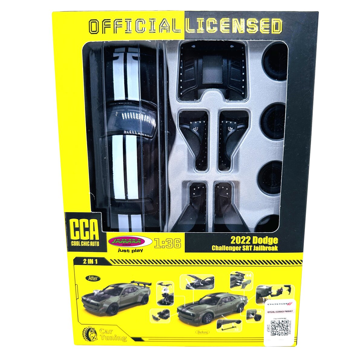 Dodge Challenger SRT Jailbreak Diecast 1:36 schwarz 2in1