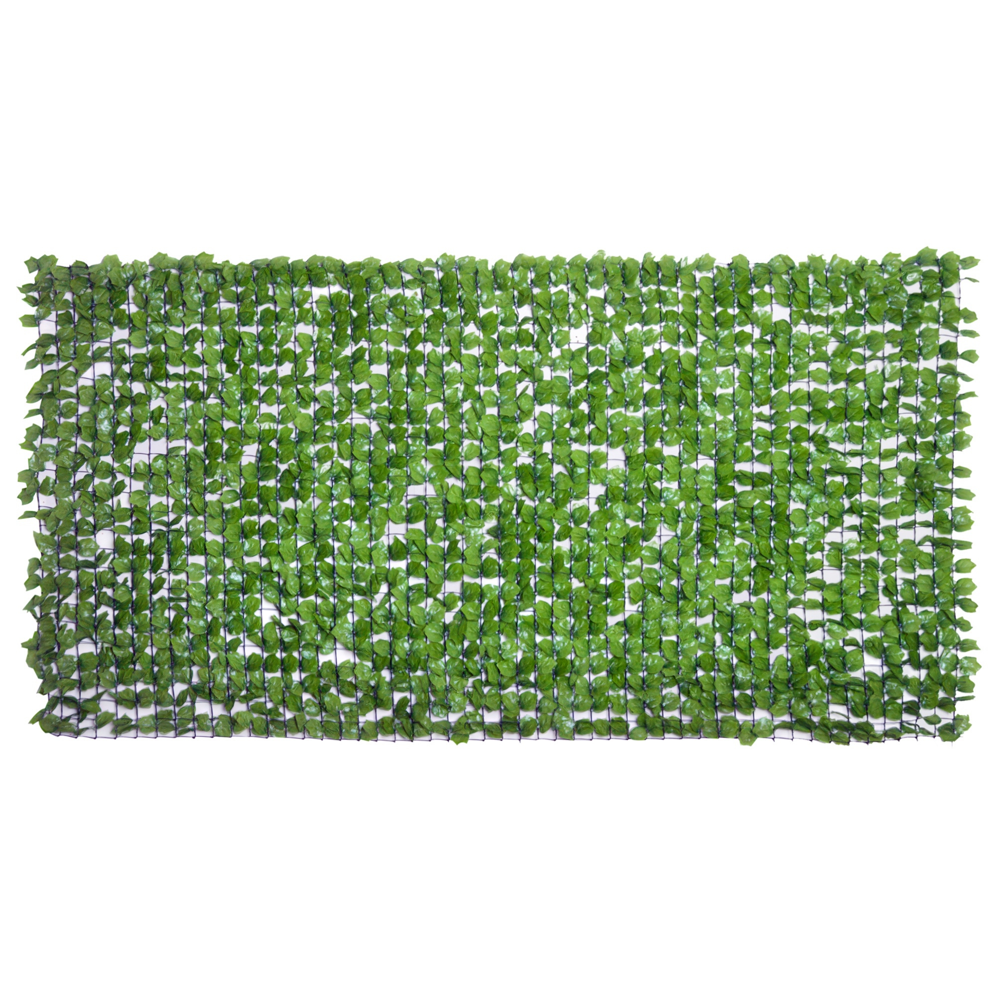 künstlicher Hecken-Sichtschutz, UV-geschützt, Sichtschutzgitter mit Blättern, Hecken-Zaun, 300 x 150 cm, Grün