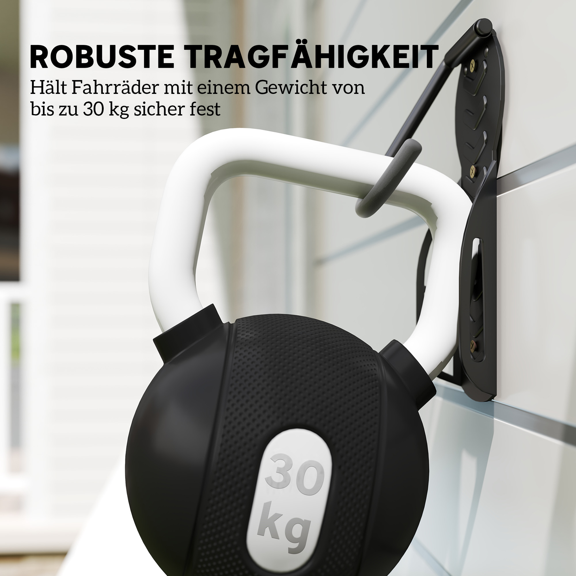 4er Set Fahrrad Wandhalterung Vertikal mit 30 kg Tragkraft klappbar für 4 Fahrräder Schwarz