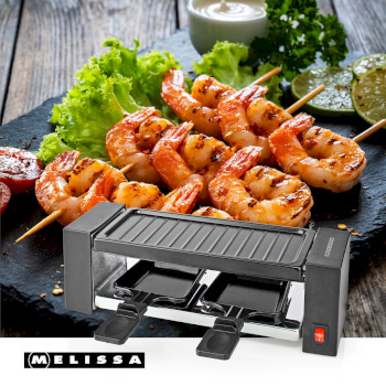 Raclette / Gourmet-Set | 2 Personen | 400 W | 23 x 10 cm | Antihaftbeschichtung