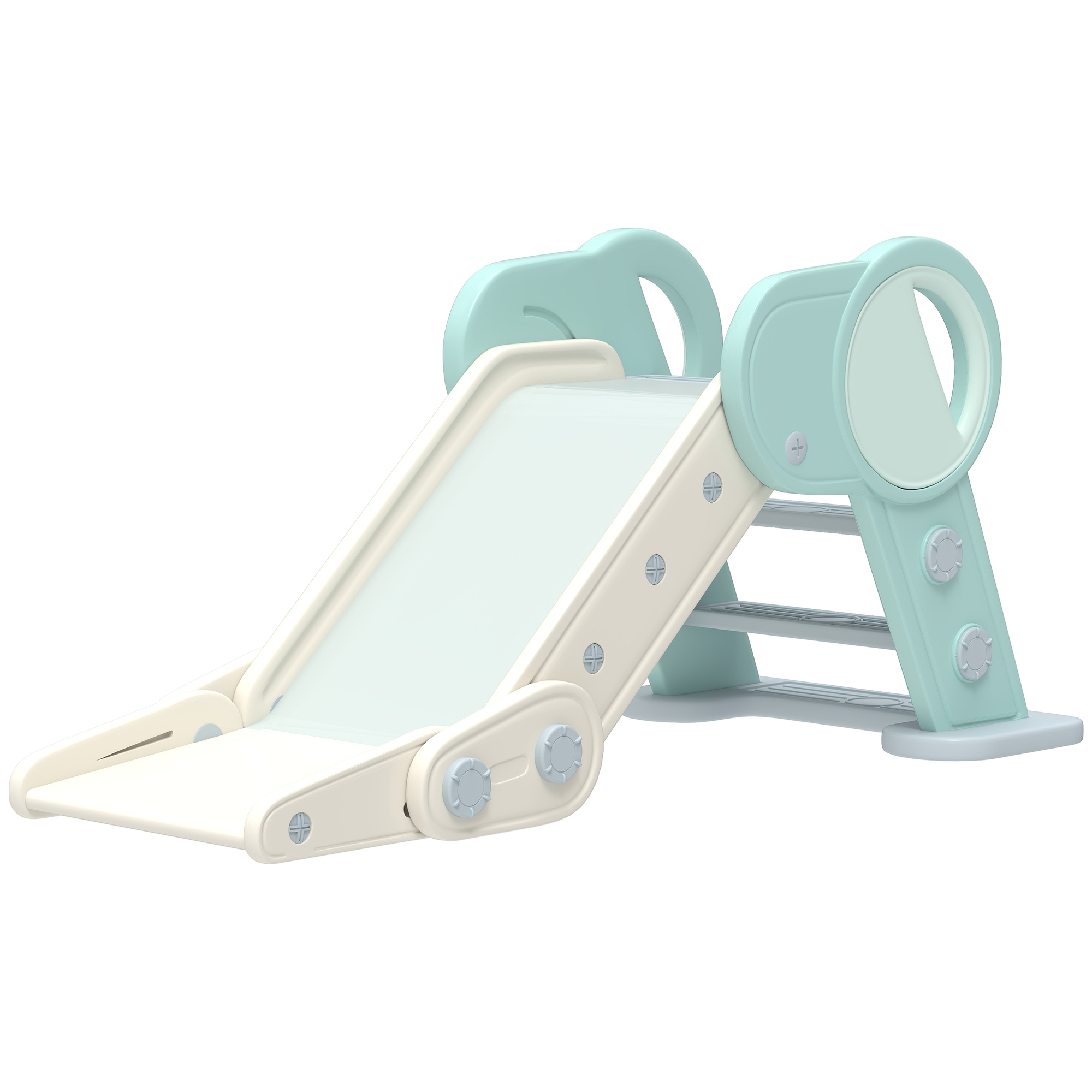 Rutsche für Kleinkinder, klappbar, Indoor, rutschfeste Stufen, erhöhter Sicherheitsrand, grün