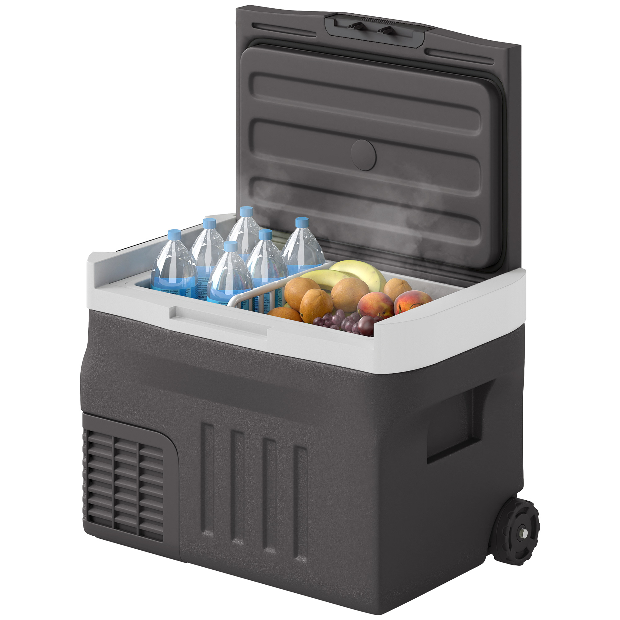 30 Liter Kompressor Kühlbox elektrische Kühlbox mit LED ECO Modus Anschluss Kühlhaltefunktion Schwarz