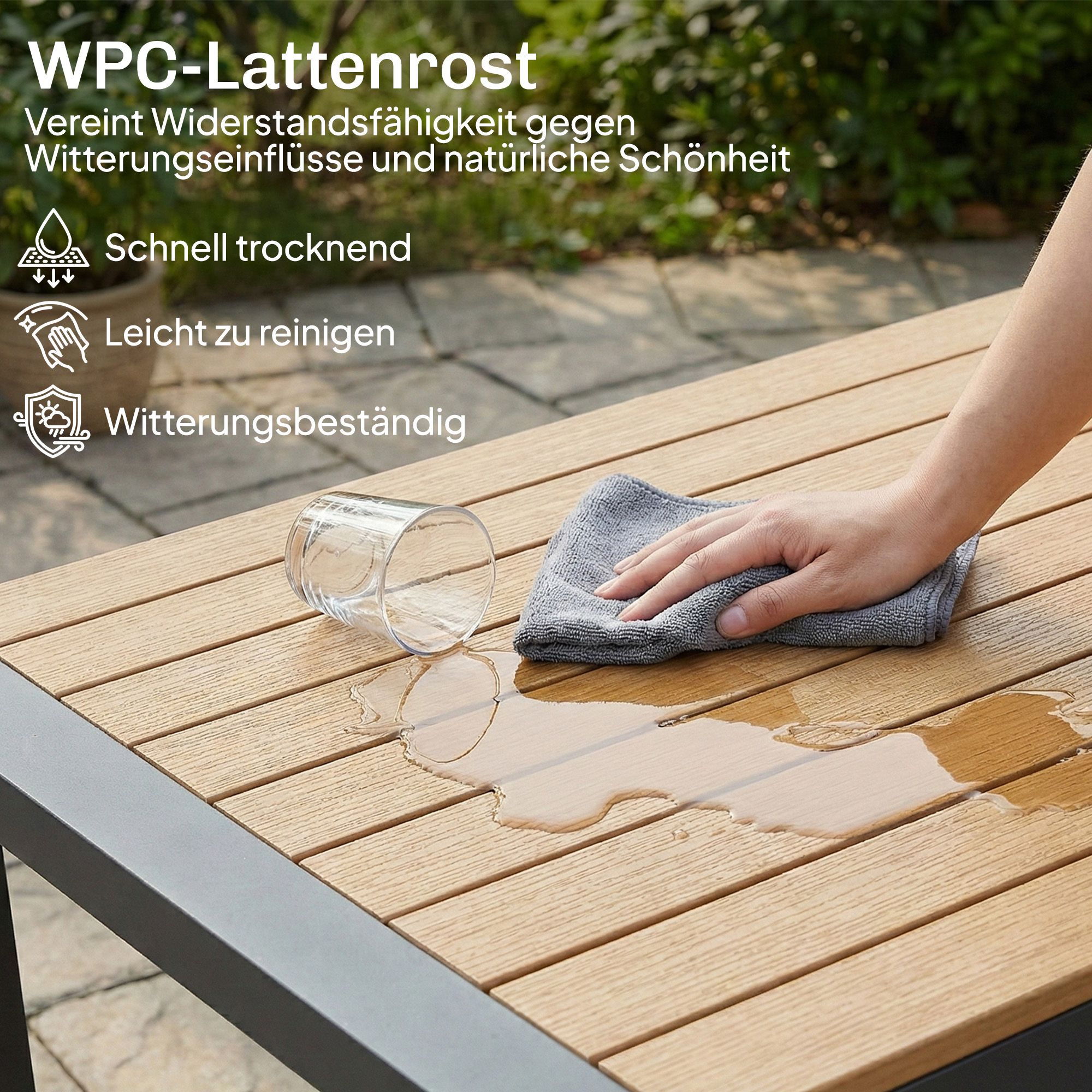 Gartenmöbel Set Aluminium Sitzgruppe für 4 Personen Wasserabweisend extra tiefe mit 2er Sofa 2 Sessel Beistelltisch