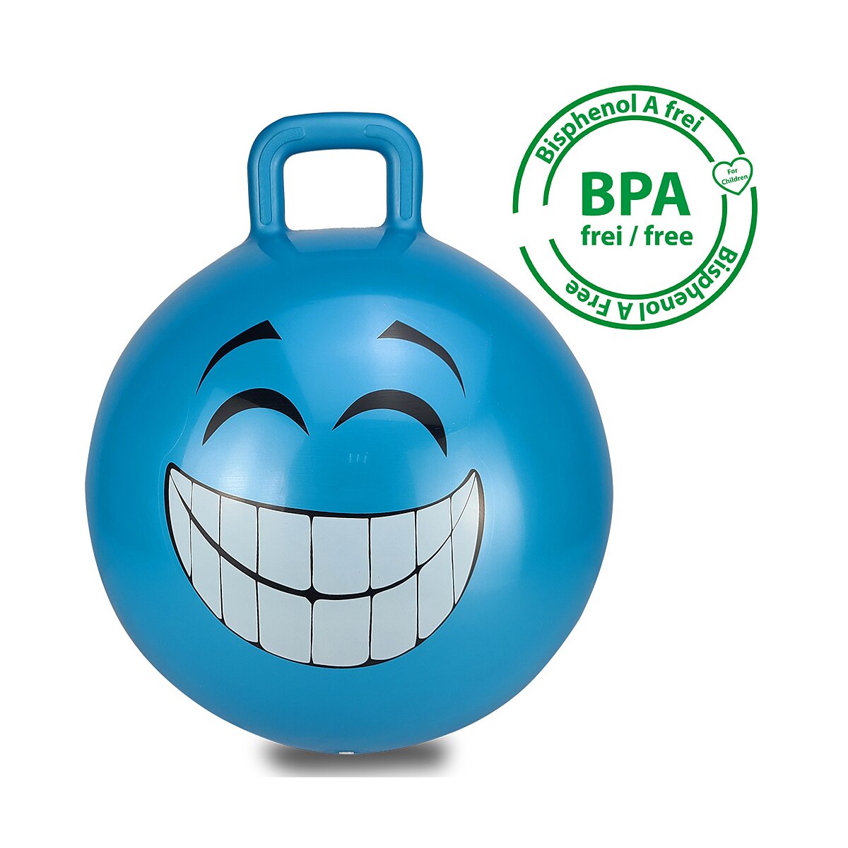 Hüpfball Smile HoppyDoo blau 450mm mit Pumpe