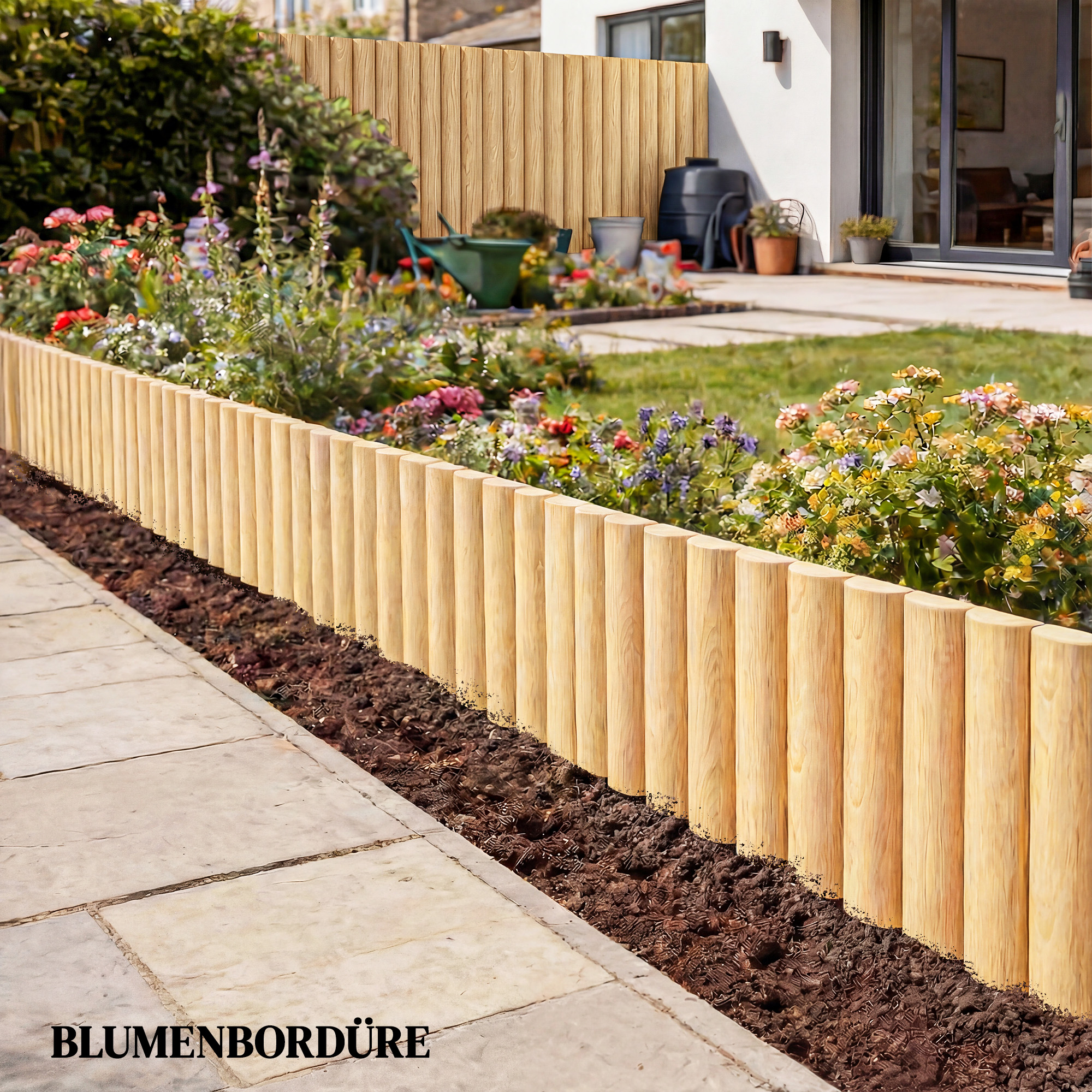 Gartenzaun Zaun aus Holz 176 cm x 30 cm Zaunelemente Hundezaun für Garten Blumenbeete Tierbarriere