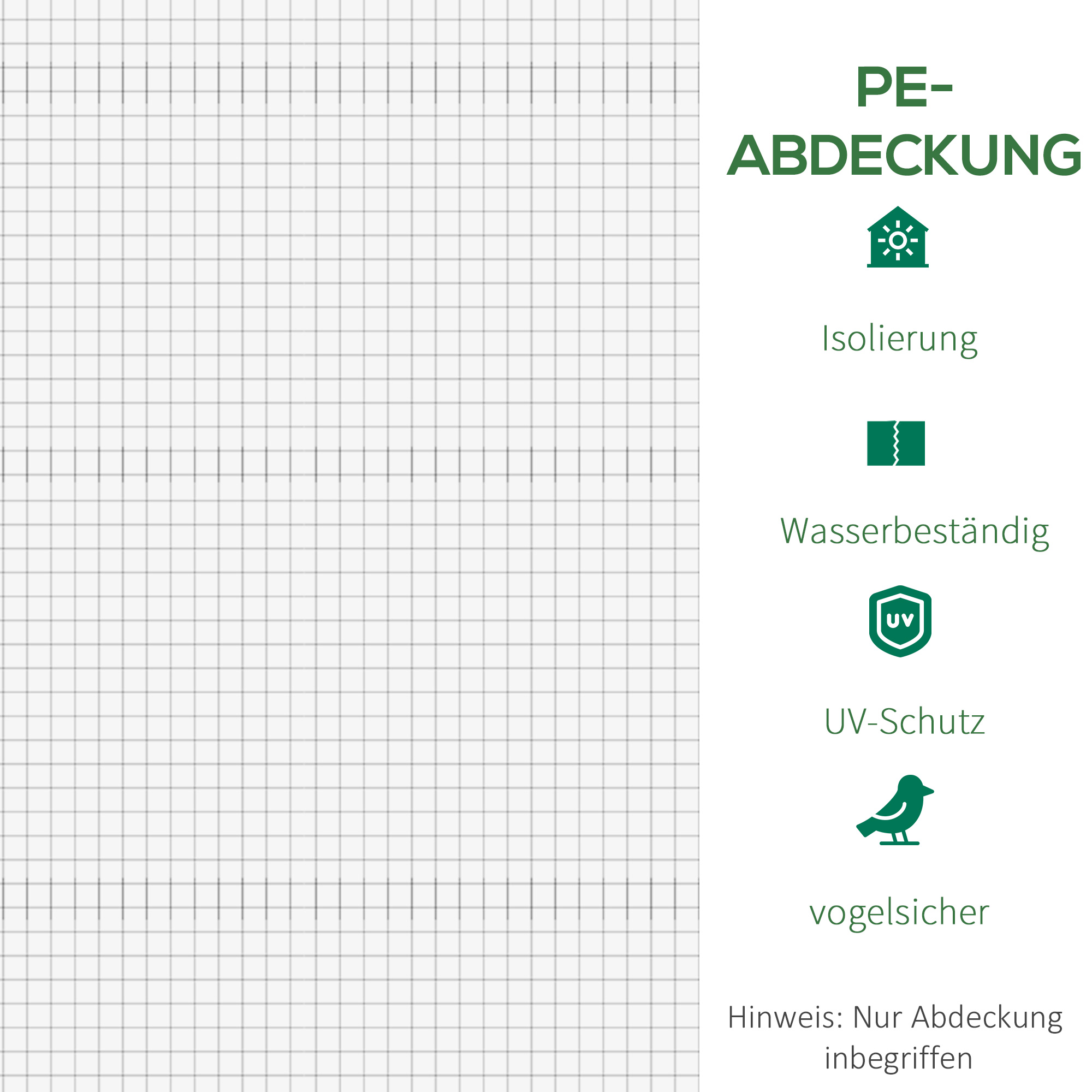 Ersatz-Gewächshausabdeckung Gewächshausabdeckung, wetterbeständig, 300 cm x 200 cm x 200 cm, NUR Folie Transparent