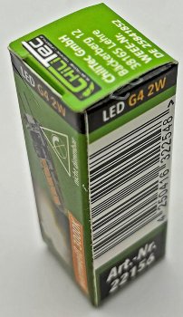 LED Stiftsockellampe G4 "Silikon W2", 3000k, 200lm, 300°, 12V/2W, warmweiß