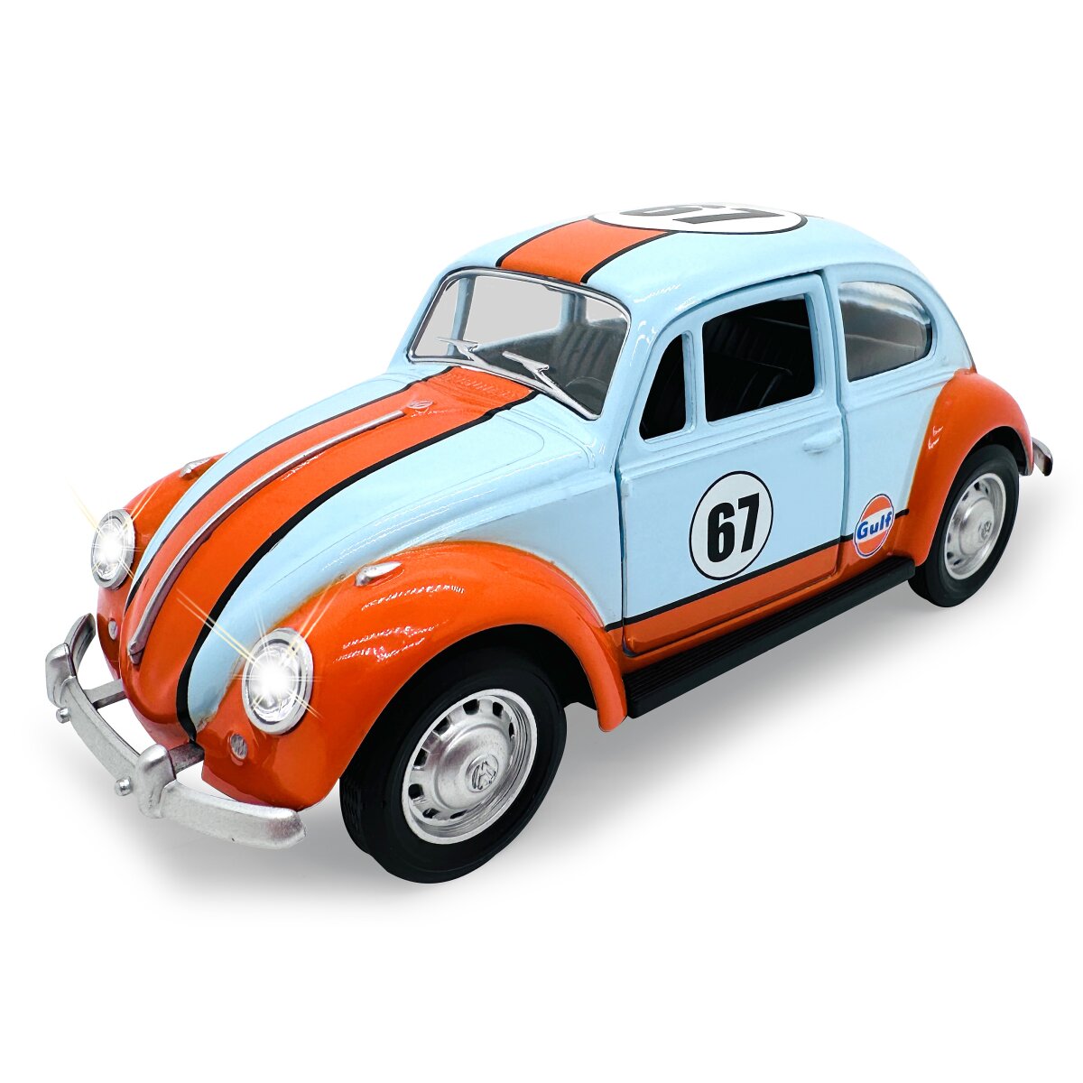Volkwagen Classical Beetle 1967 Diecast 1:28 hellblau inkl. Knopfzellen