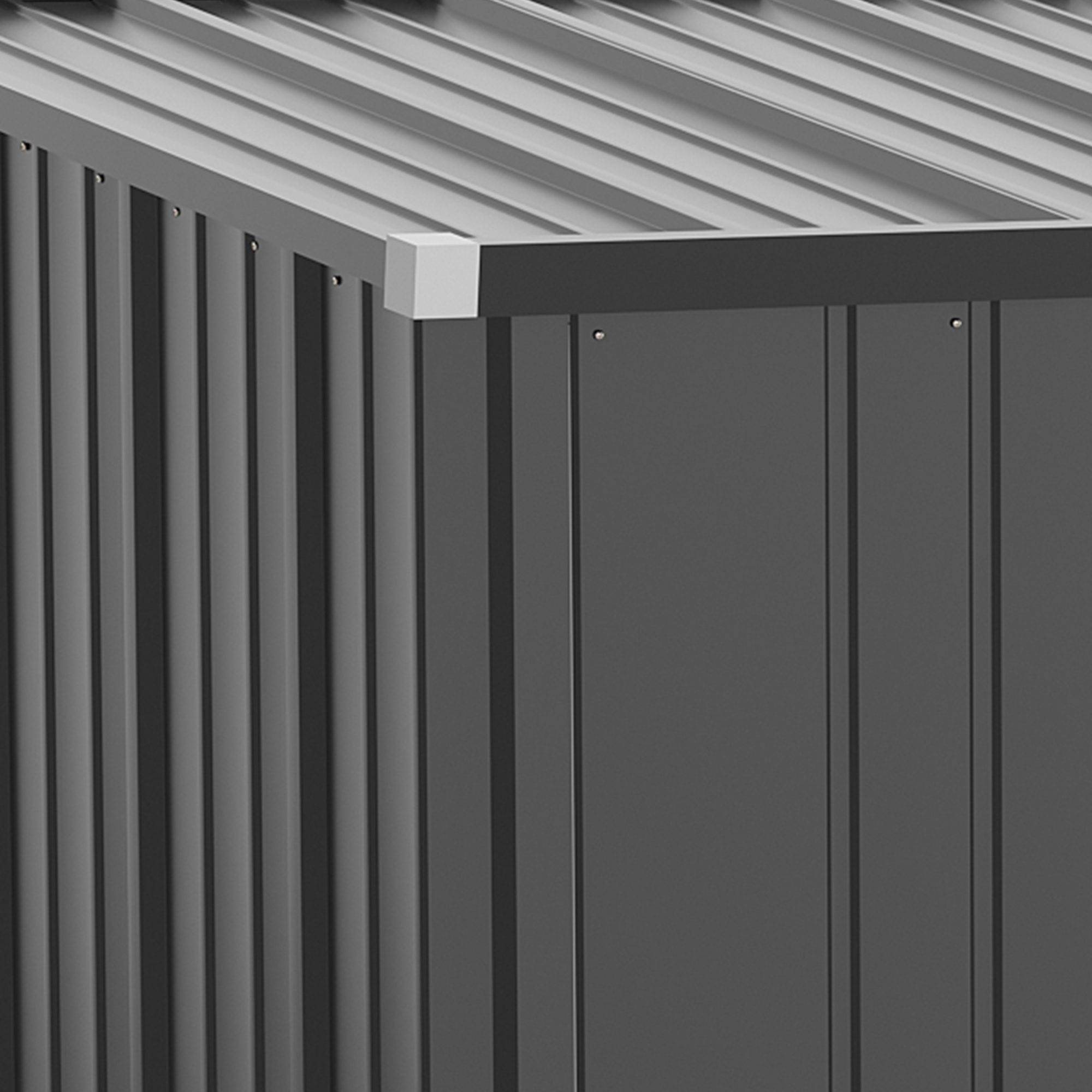 Gartenschuppen Geräteschuppen, verschließbare Tür, wetterbeständig, inkl. Regale, 161,5 cm x 94,5 cm x 196 cm, Schwarz