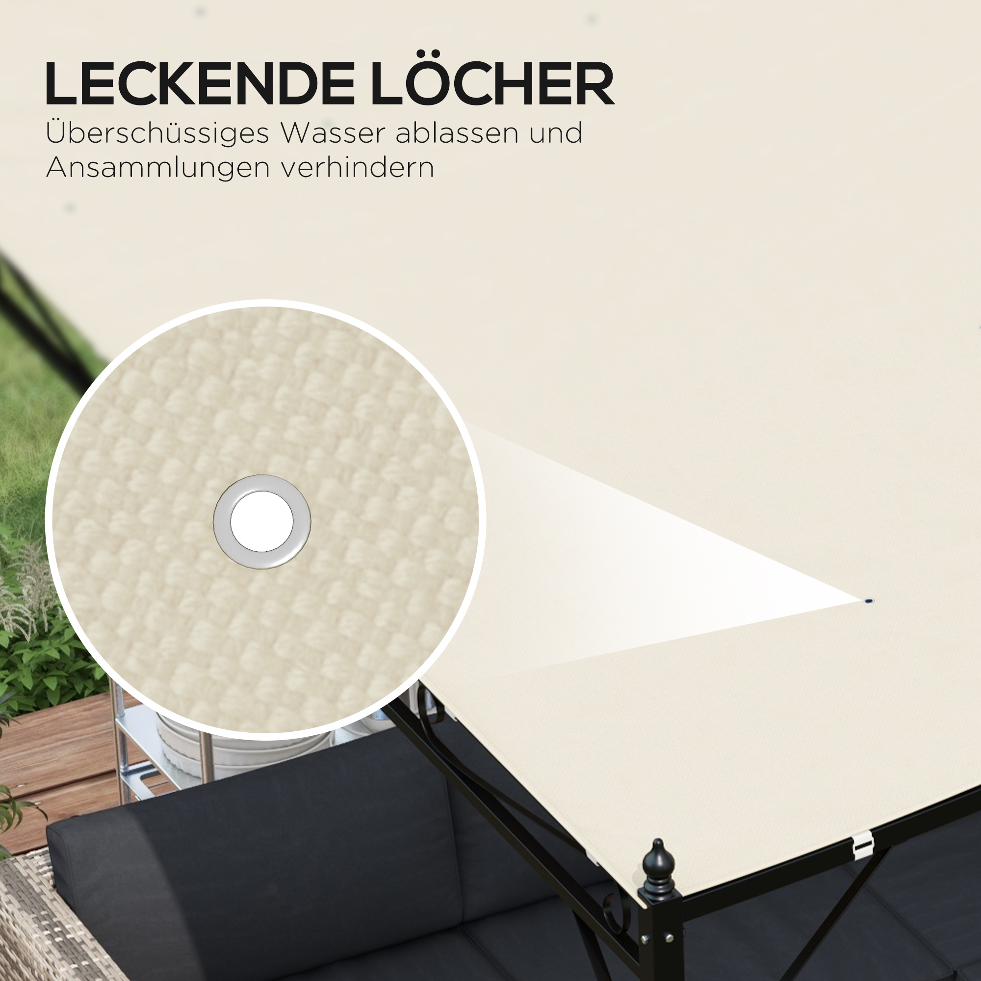Markisen-Ersatzdach Ersatzdach für Markise, wetterbeständig, 297 cm x 243 cm, Beige