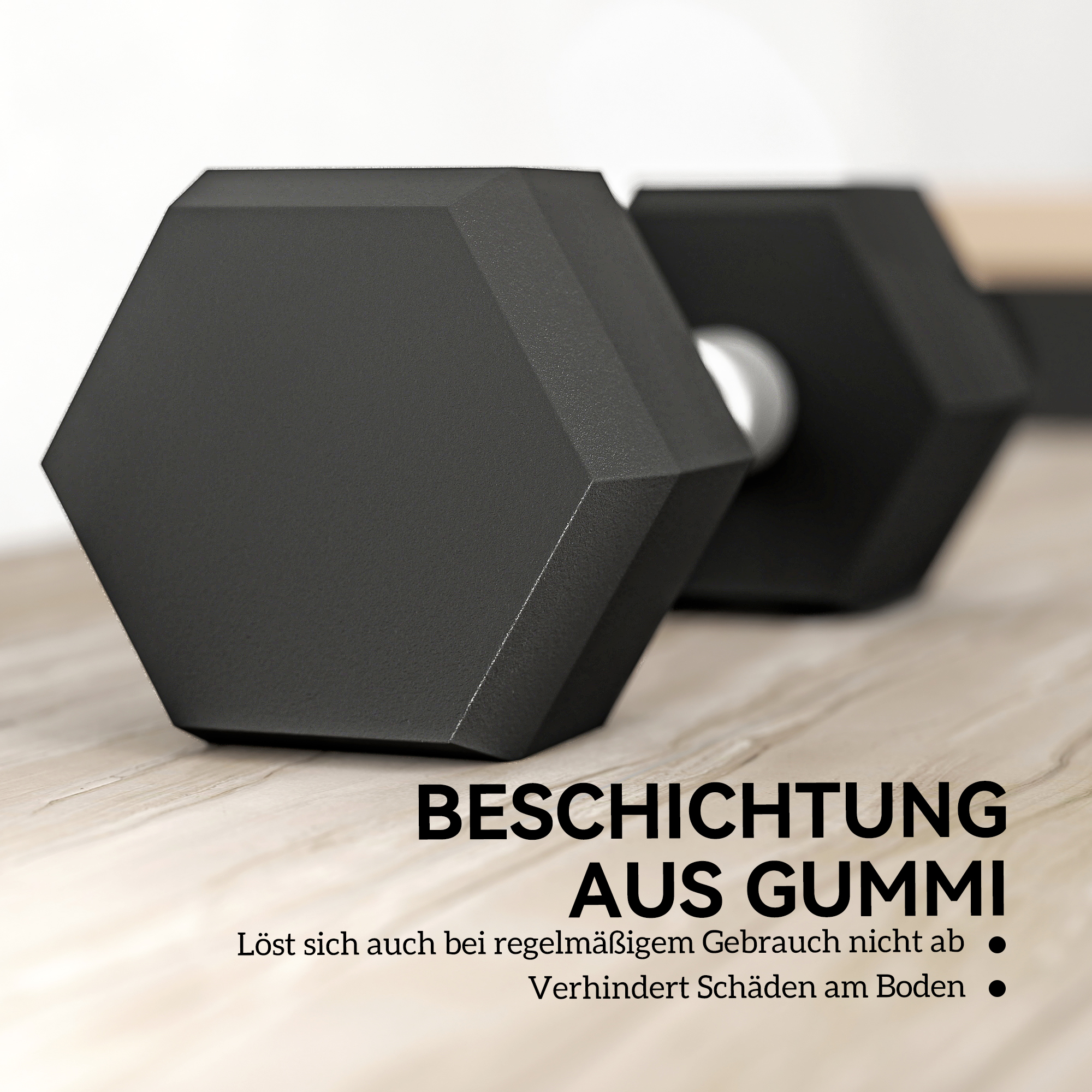 Hexagon Hanteln, 2er Set Hanteln mit gerändeltem Griff, Kurzhantelset aus Gusseisen, 2 x 6 kg, Kurzhanteln für Männer Frauen, Zuhause, Fitnessstudio, Krafttraining