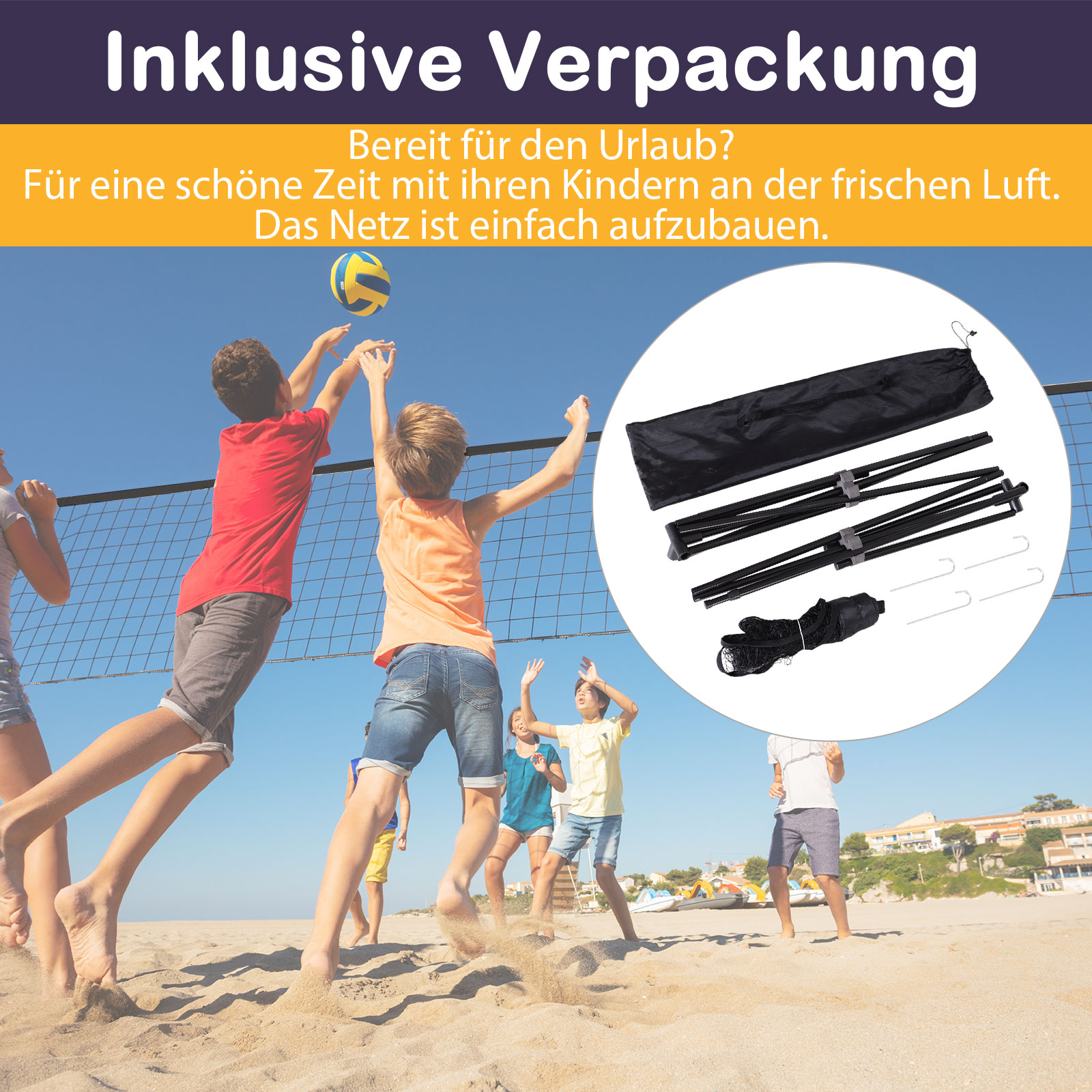 Badmintonnetz 2-Fach-höhenverstellbar Volleyballnetz Tennisnetz Transporttasche 94/158cm Schwarz+Grün