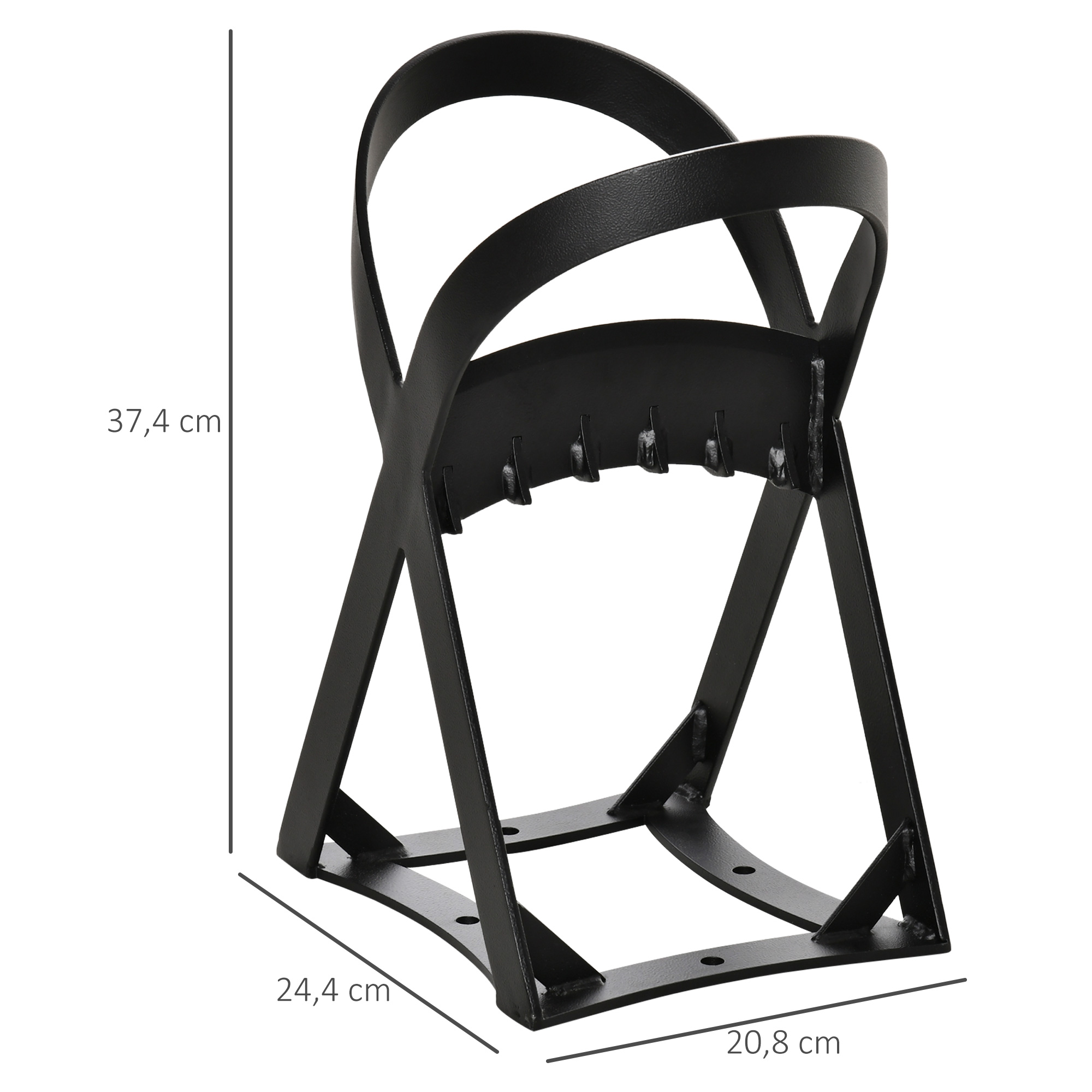 Manueller Holzspalter aus Karbonstahl Brennholzspalter schnelles Brennholzspaltwerkzeug leicht zu bedienen für Campen Outdoor Schwarz 24,4 x 20,8 x 37,4 cm