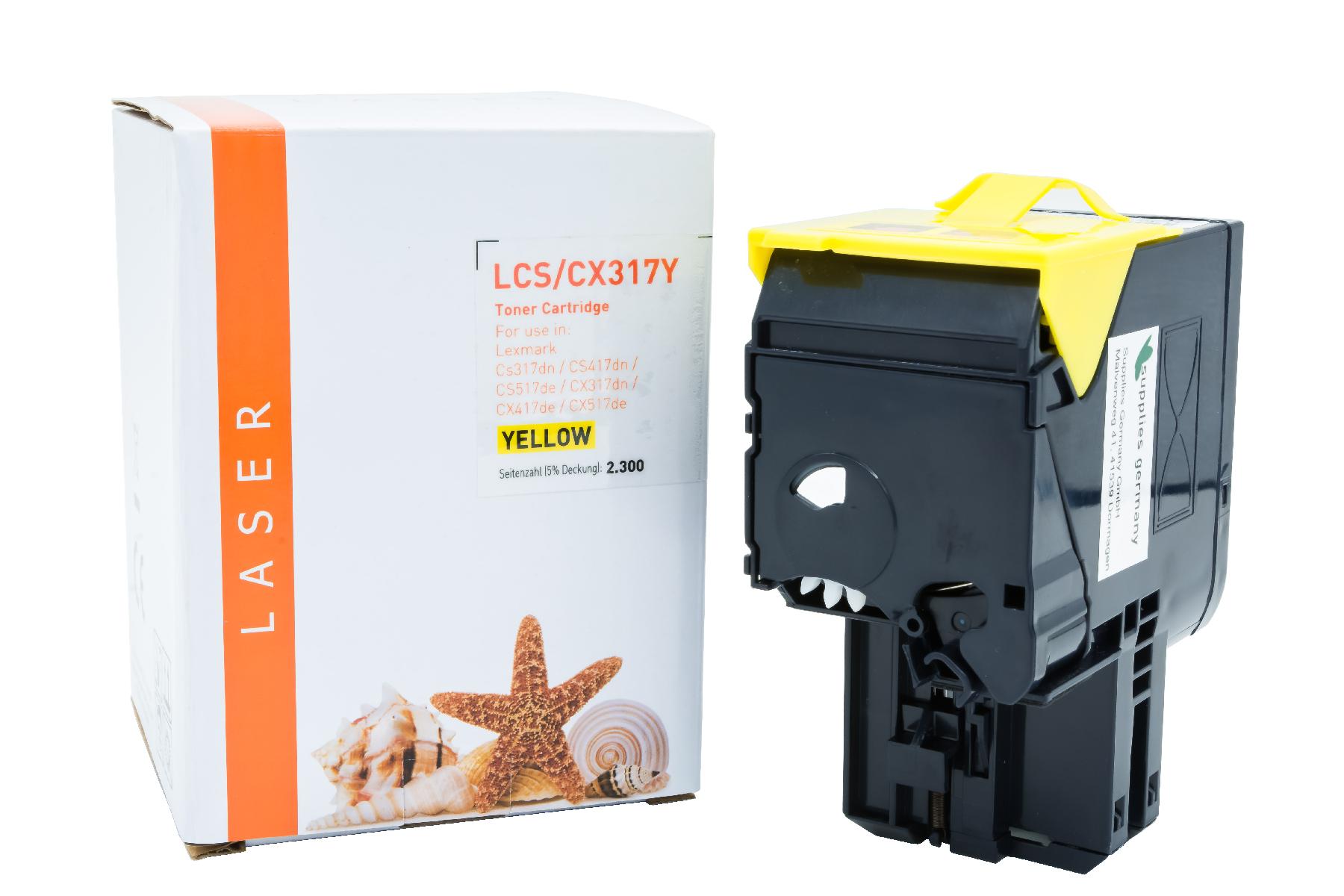 CS/CX317Y alternativ Toner yellow für Lexmark / 71B20Y0 / 2.300 Seiten