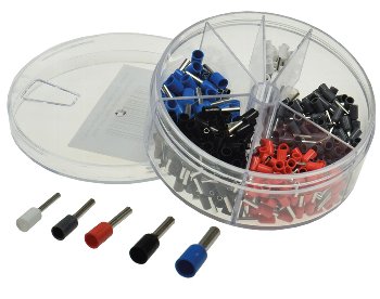Aderendhülsen-Sortiment 0,5-2,5mm² - isoliert, in Streudose, 400-teilig Aderendhülsen-Sortiment 0,5-2,5mm² - isoliert, in Streudose, 400-teilig