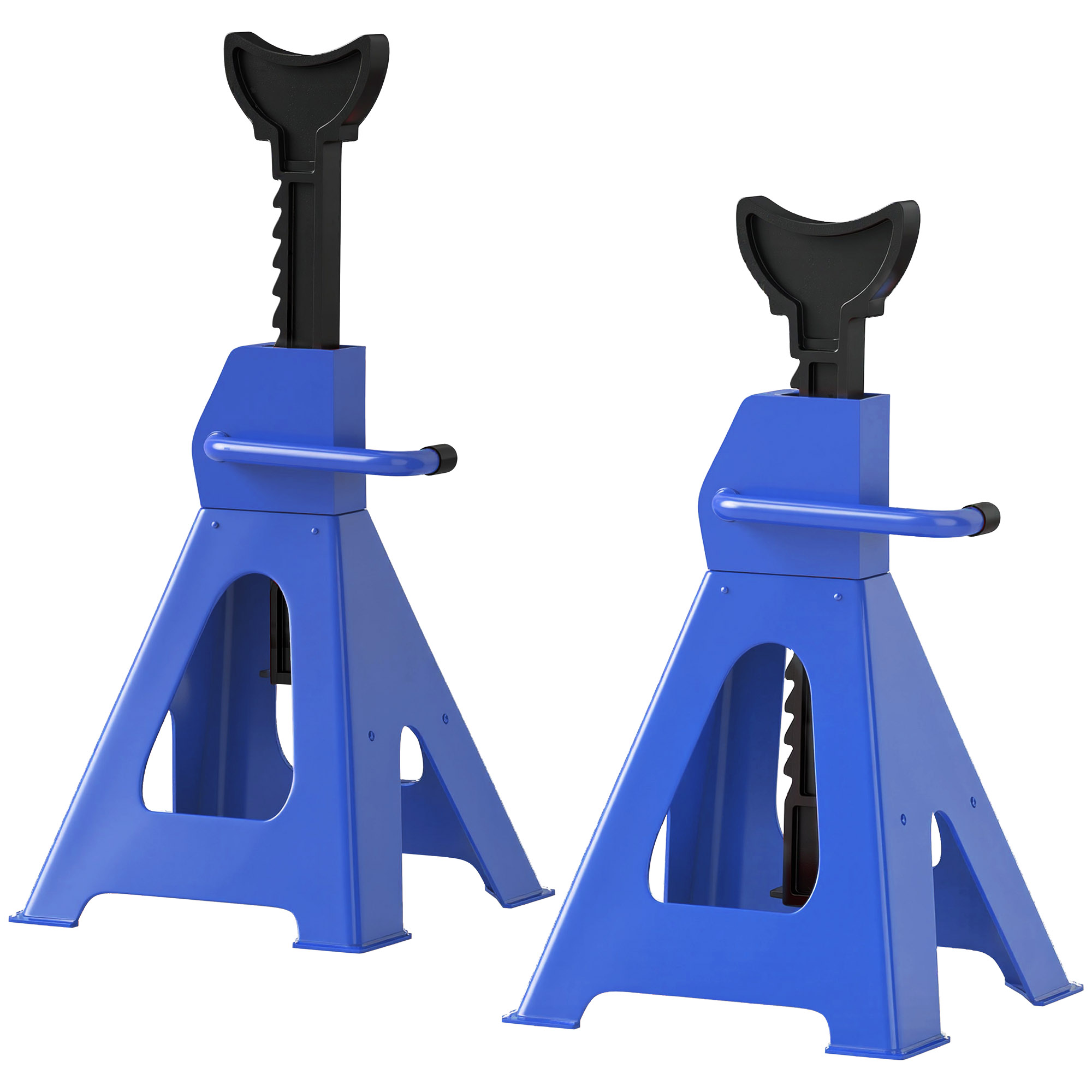 Unterstellbock 3 Tonnen Traglast 2 Stück Stützbock inkl Sicherungssplint 13 stufig Höhenverstellbar 385 mm bis 600 mm