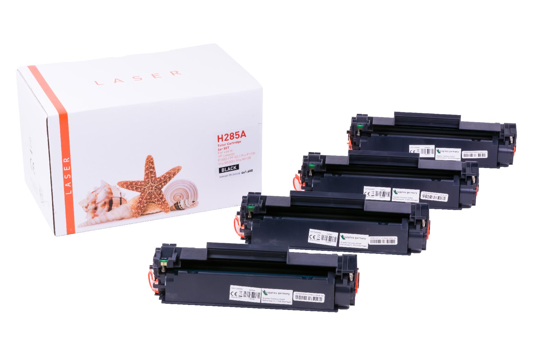 4er Set CE285A alternativ Toner schwarz für HP / CE285 / 4x1.600 Seiten 4er Set CE285A alternativ Toner schwarz für HP / CE285 / 4x1.600 Seiten