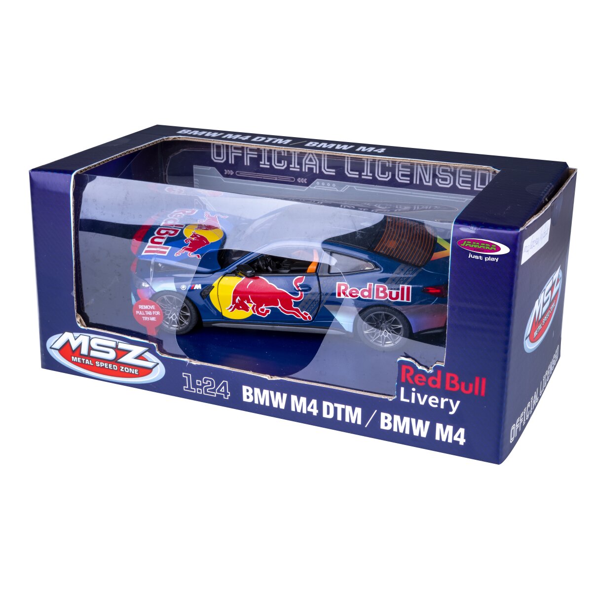 BMW M4 Diecast 1:24 blau inkl. Knopfzellen