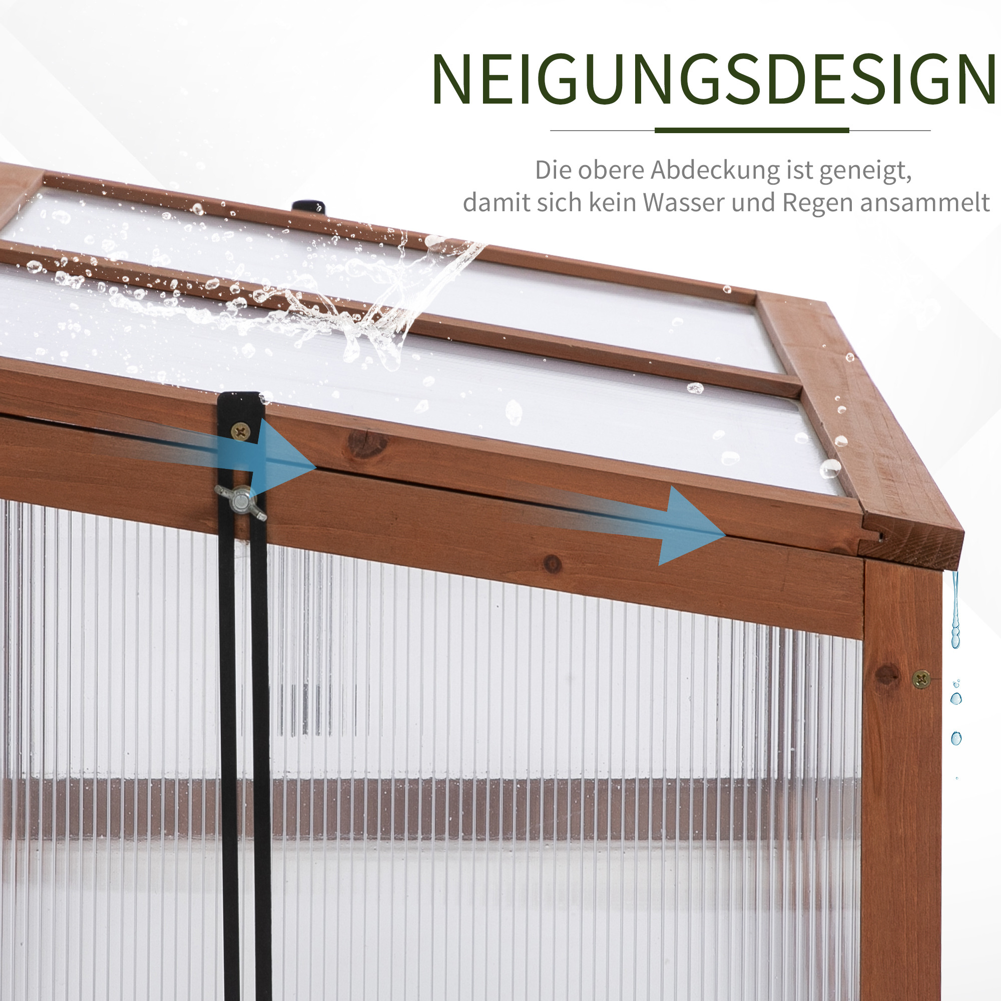 Mini-Gewächshaus, Kleines Gewächshaus für den Garten, mit PC-Platten, Gute Lichtdurchlässigkeit, 100L x 65B x 40H cm