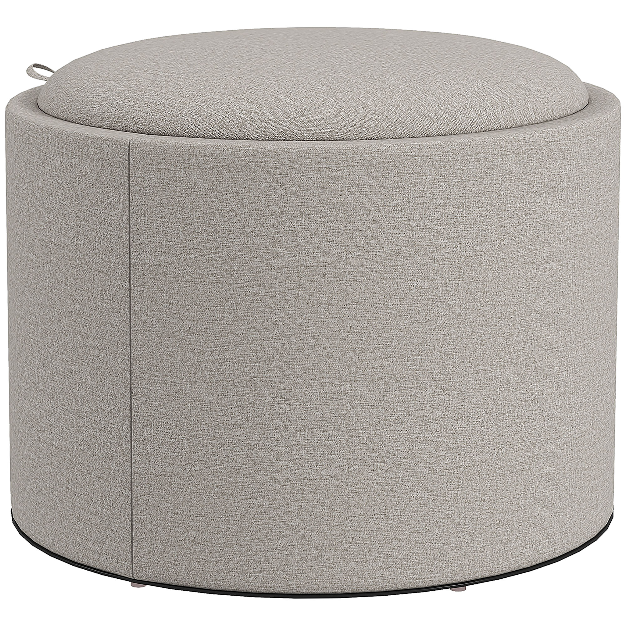 Hocker Polsterhocker, Leinen, versteckter Stauraum, umkehrbarer Deckel, 56cm x 56 cm x 42 cm, Hellgrau + Natur Hocker Polsterhocker, Leinen, versteckter Stauraum, umkehrbarer Deckel, 56cm x 56 cm x 42 cm, Hellgrau + Natur