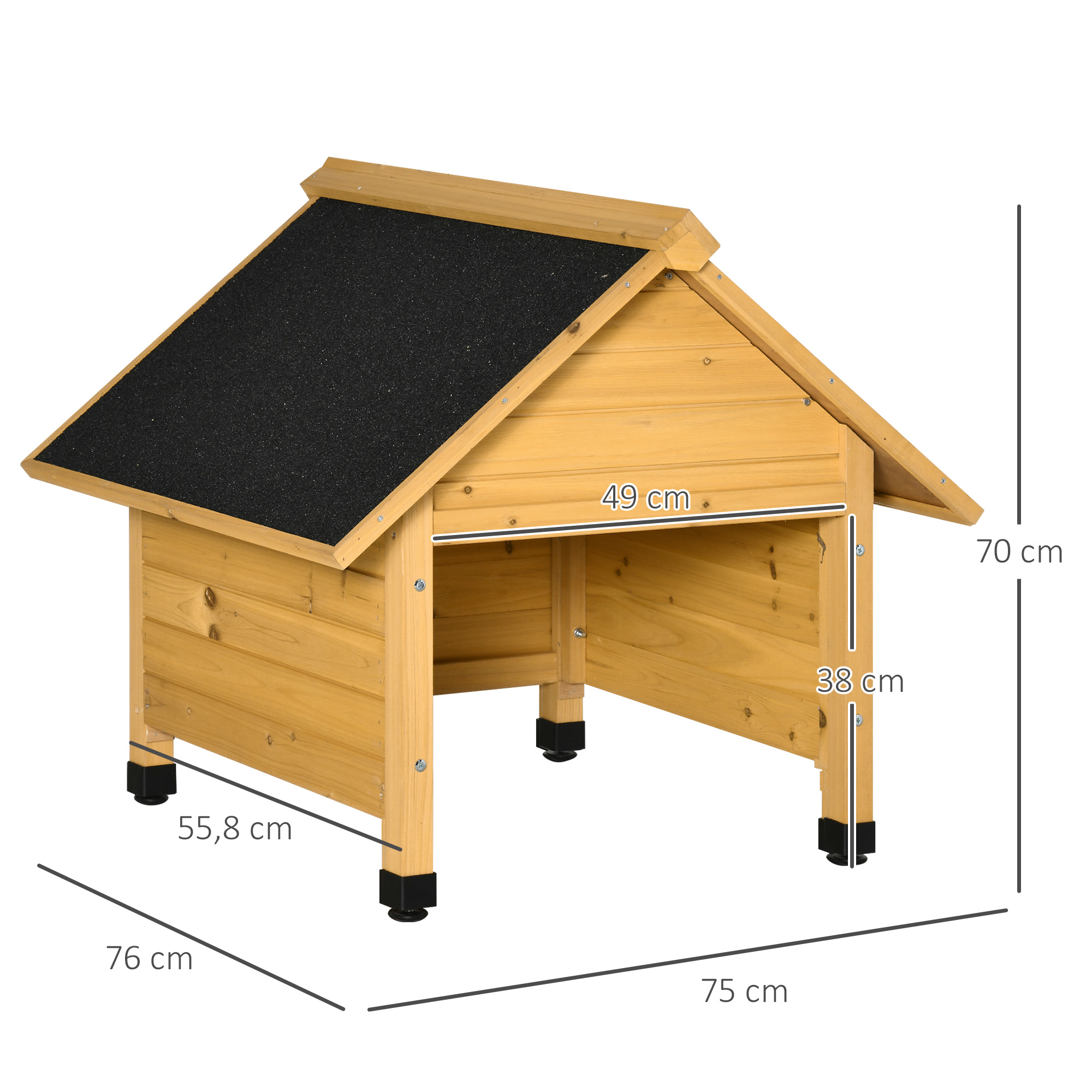 Holzgarage für Rasenmäher Roboter Mähroboter Garage Carport für Rasenroboter Sonnen- & Regenschutz Gelb 75 x 76 x 70 cm