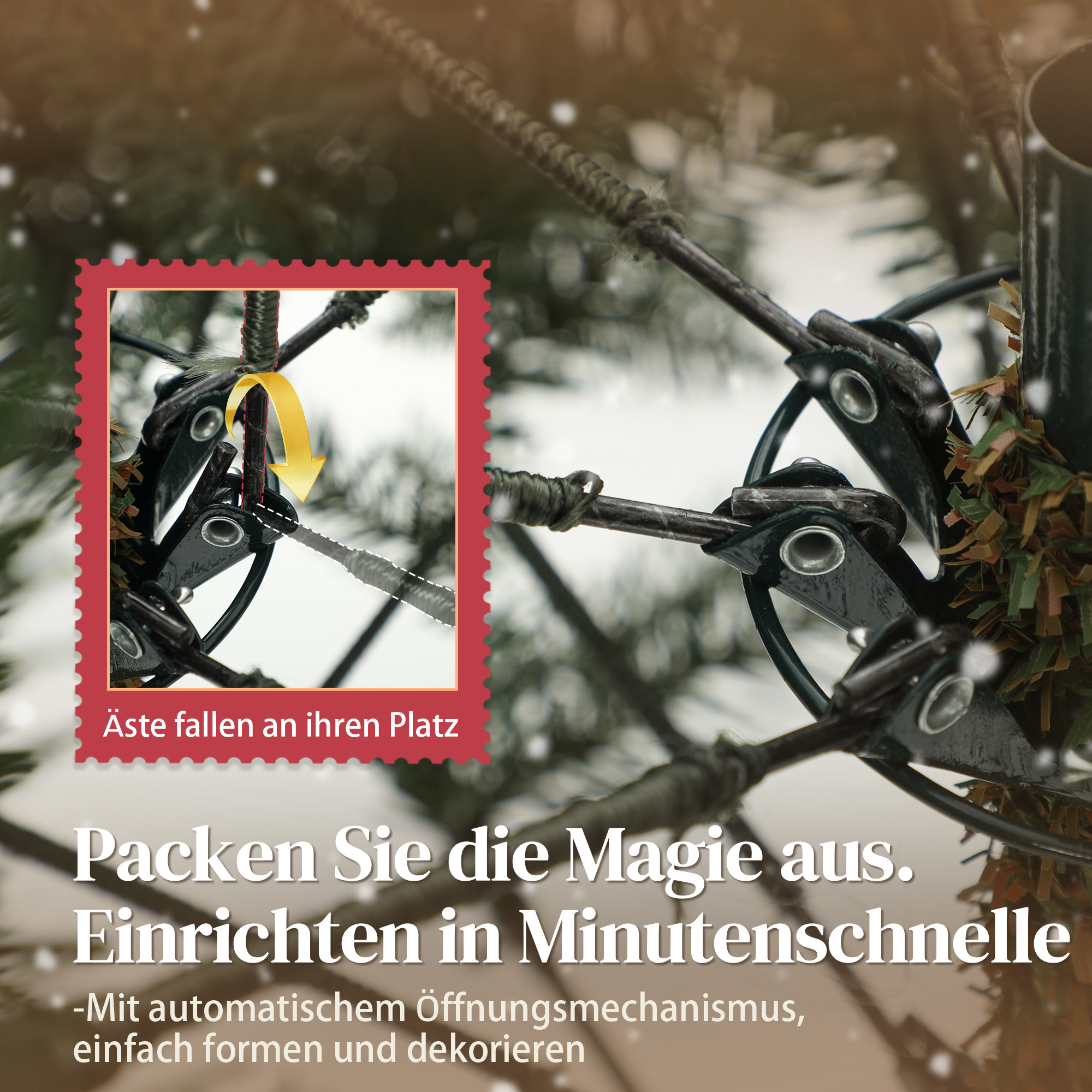 Künstlicher Weihnachtsbaum, 180 cm, klappbare Äste, Metallständer, vielseitig, Grün