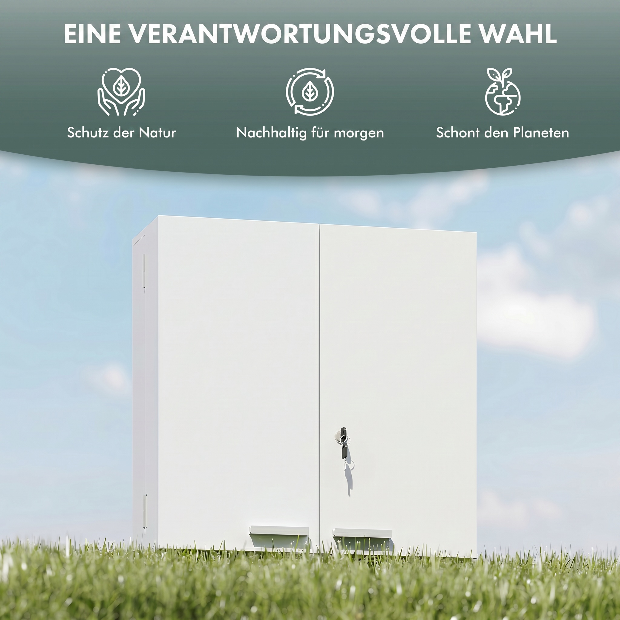 Medizinschrank abschließbar 2-türig Hängend Medikamentenschrank mit 11 Fächer 2 Schlüssel, 53 x 20 x 53 cm, Weiß