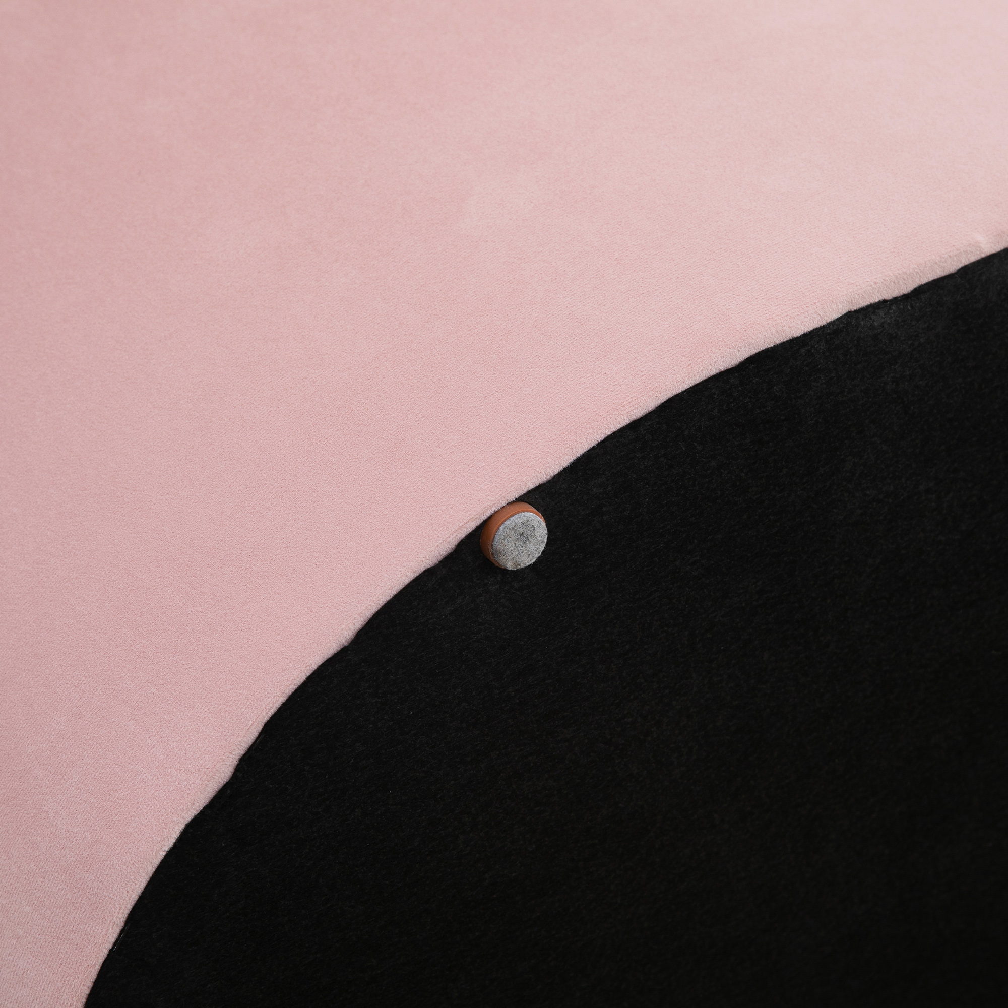 Sitzbank mit Stauraum Polsterbank mit Samtoptik, Sitztruhe Ovale Form, Truhenbank für Wohnzimmer Schlafzimmer Flur 71 x 52 x 42 cm, Rosa