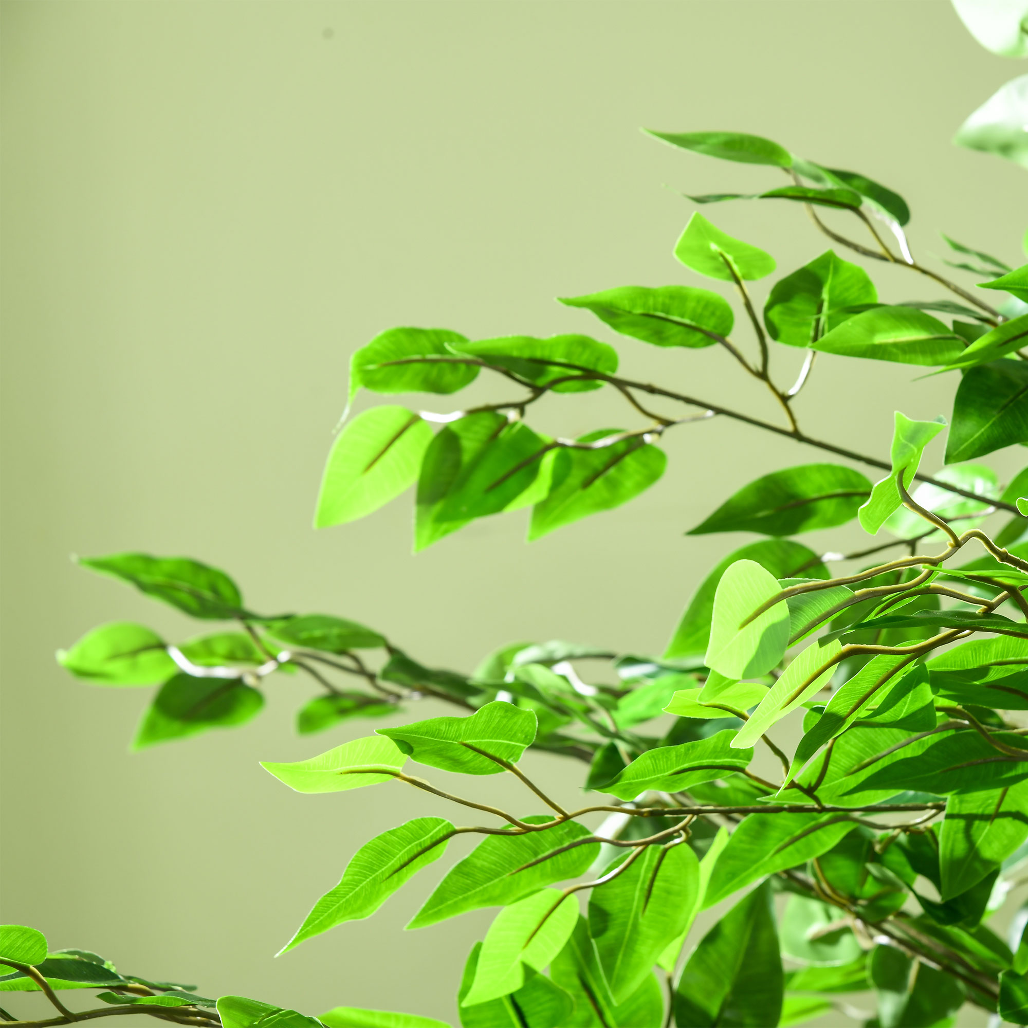 künstlicher Ficus-Baum, realistisch, pflegeleicht, inkl. Topf, 180 cm hoch, Grün