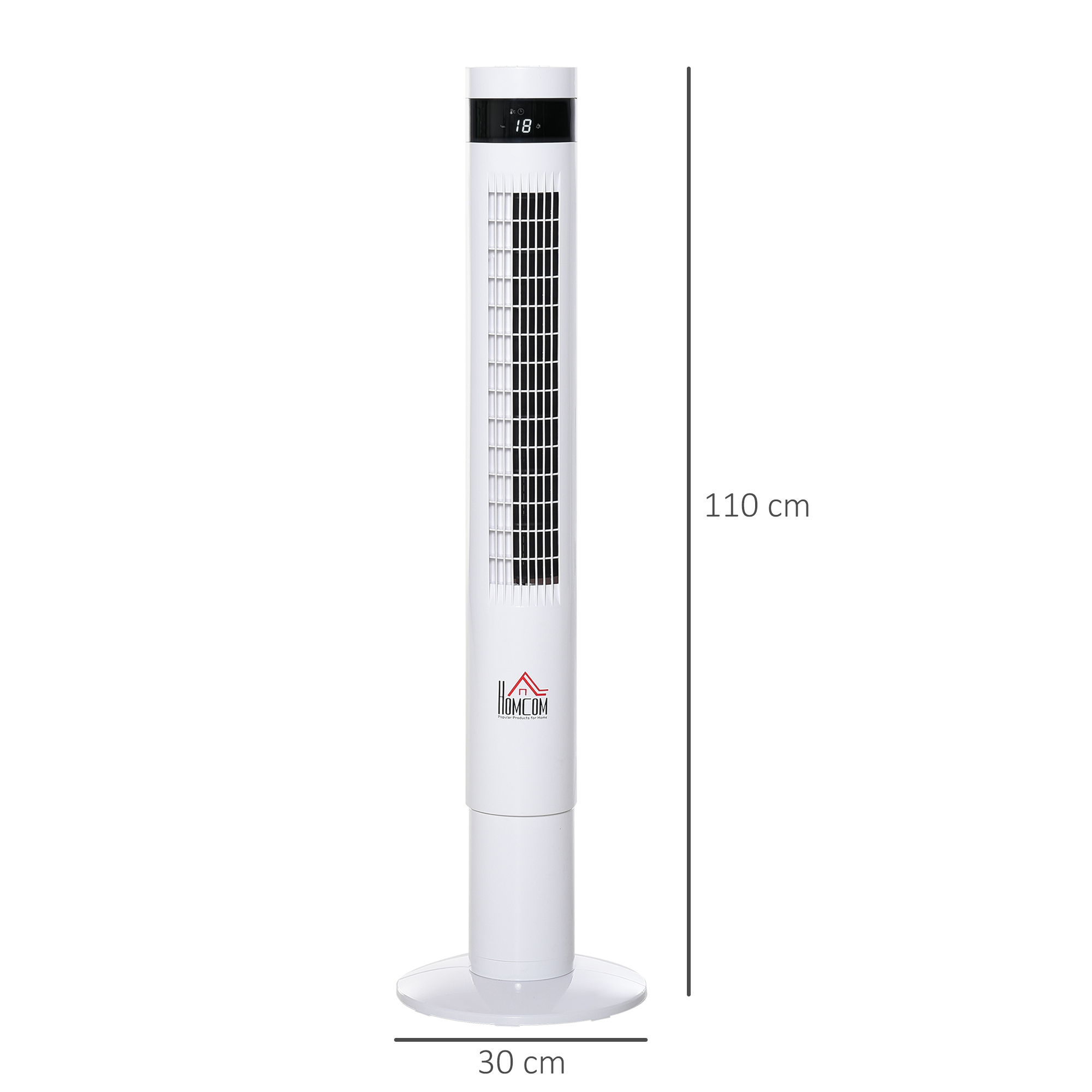 Turmventilator, Standventilator mit 3 Belüftungsstufen, Fernbedienung, 50W Ventilator mit 12H Timer, LCD-Anzeige, 85° Oszillation, für Schlafzimmer, Weiß