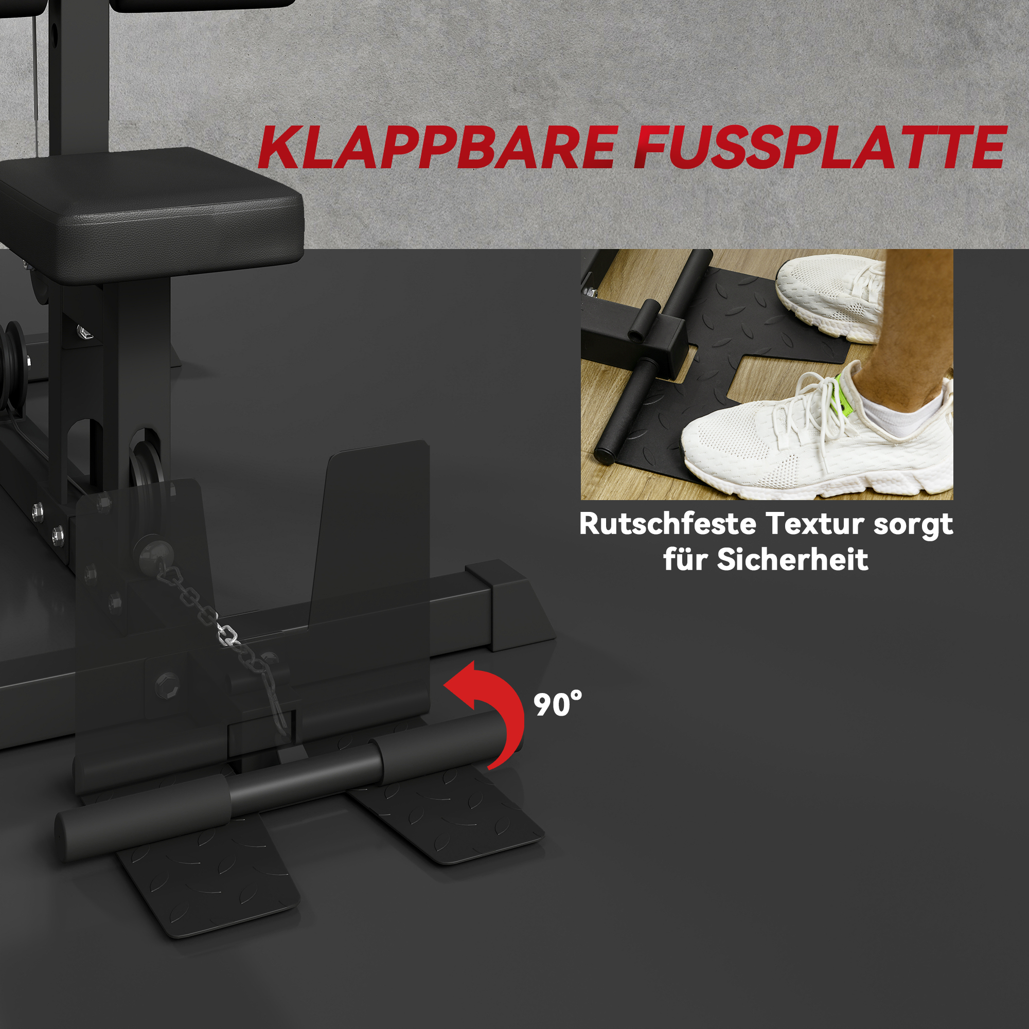 Kraftstation für Zuhause, Ruderzüge, ohne Gewichte, Fitnessgerät für Zuhause, Stahl, Kunstleder, Schwarz