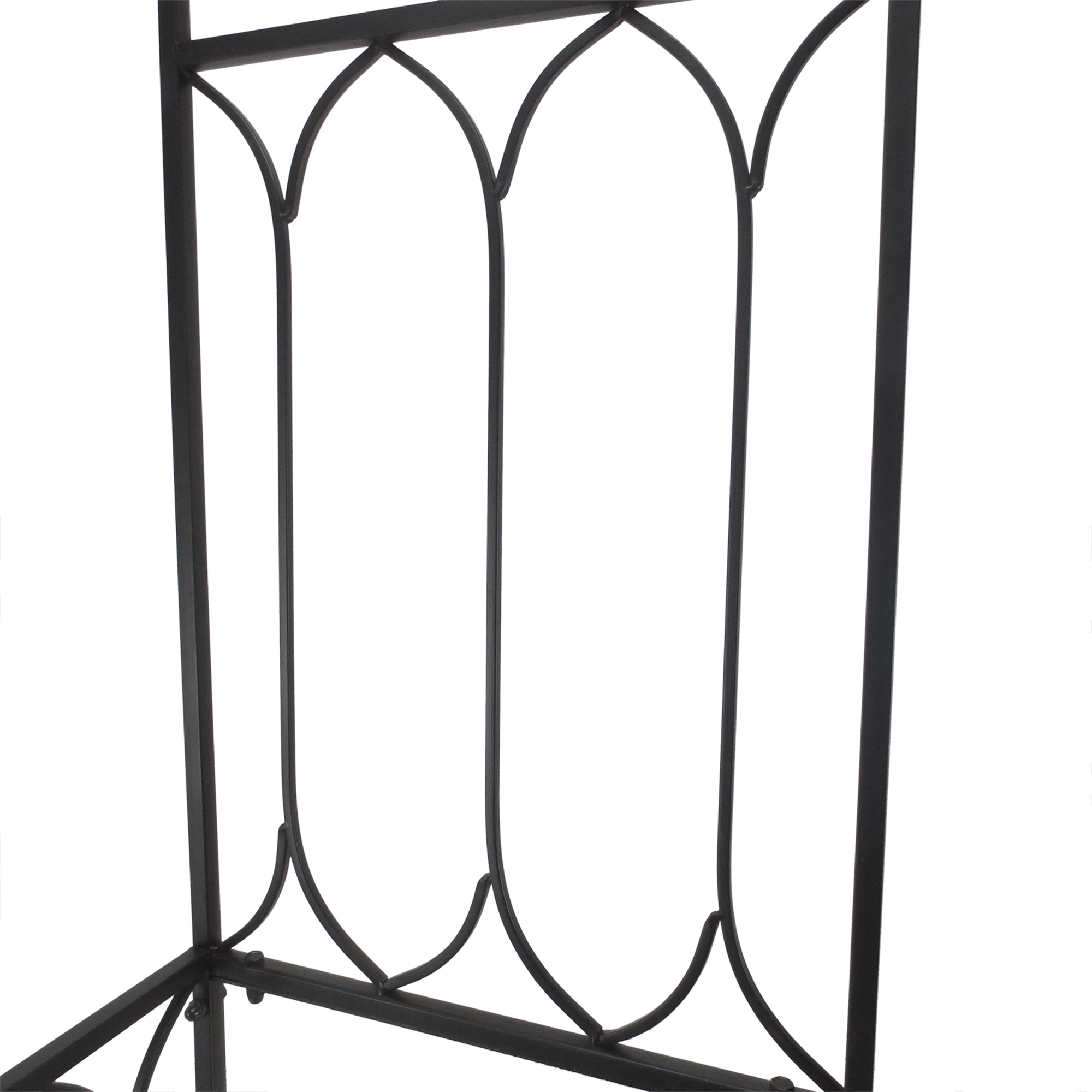 Rosenbogen mit Bank Rosenbank Laubenbank Philosophenbank Rankgitter Rankhilfe Gartenbank Metall Schwarz 115 x 50 x 203 cm