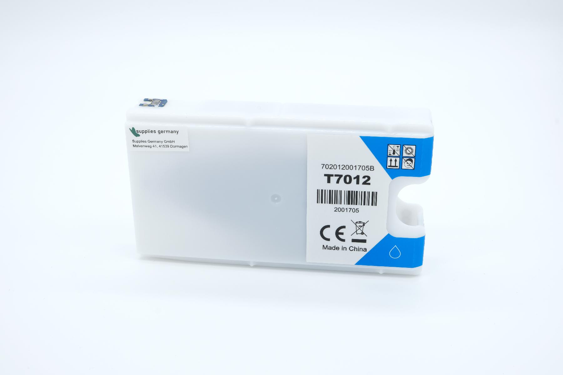 T7012 alternativ Tinte Cyan für Epson / C13T70124010 / 34,2ml