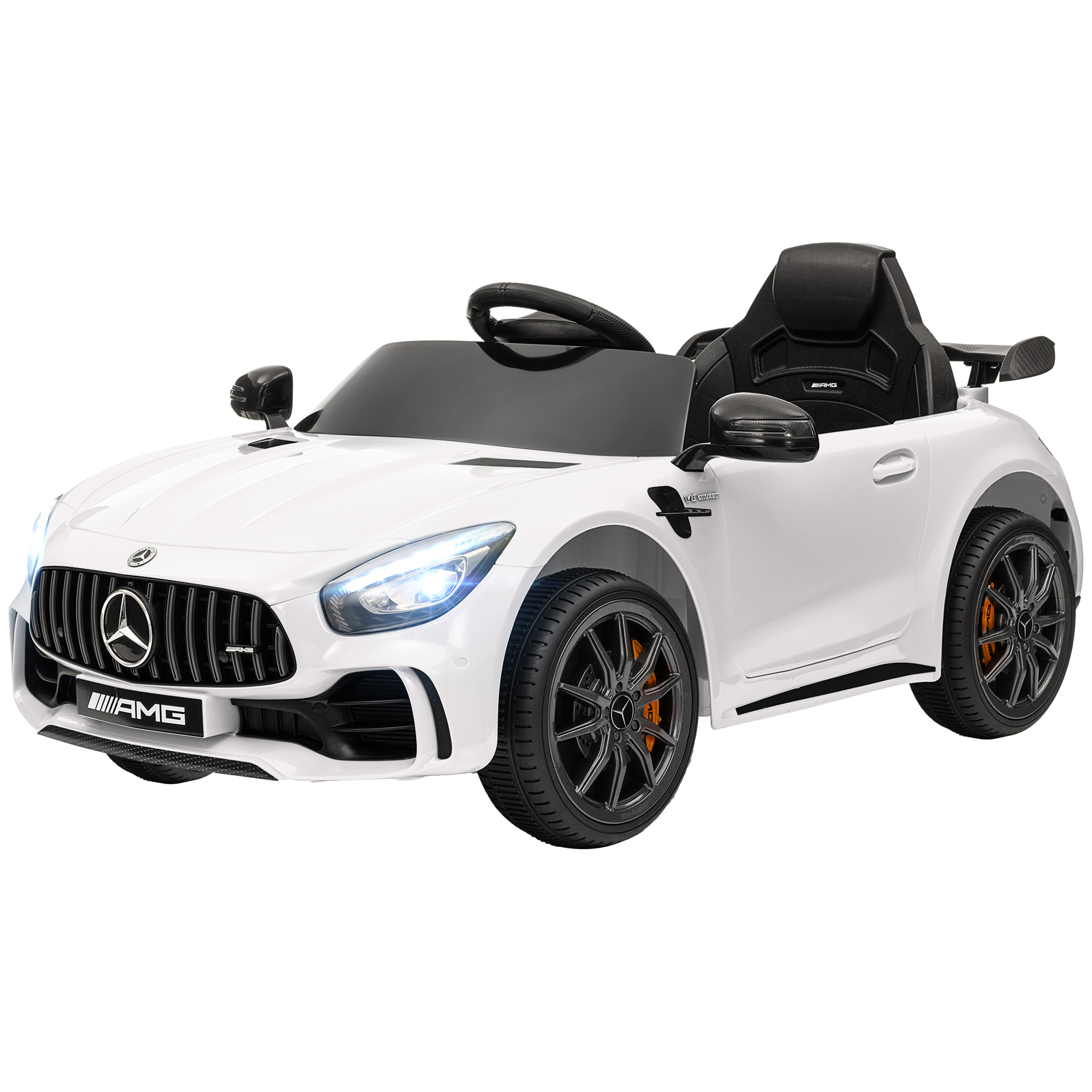 Elektro-Kinderauto, Mercedes, 3-5 km/h, Fernbedienung, Licht & Musik, Weiß