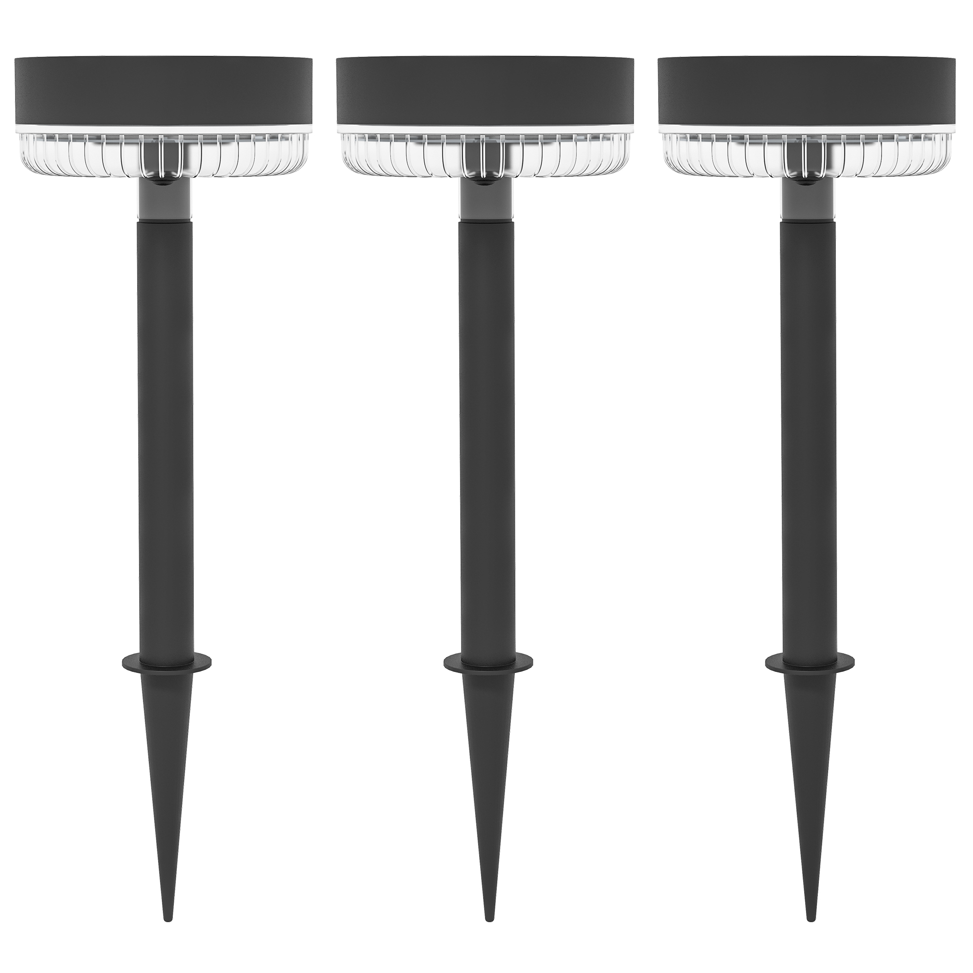 Solar Gartenleuchten, wasserdicht, Warmweiß LED, 10-12h Betriebszeit, Schwarz