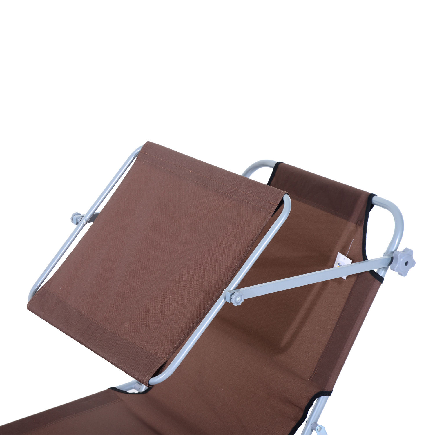 Sonnenliege klappbar Gartenliege mit Sonnenschutz Liegestuhl mit 4-Fach verstellbare Rückenlehne Campingliege bis 120kg belastbar für Garten, Balkon und Pool geeignet, 6 Farben(Braun )
