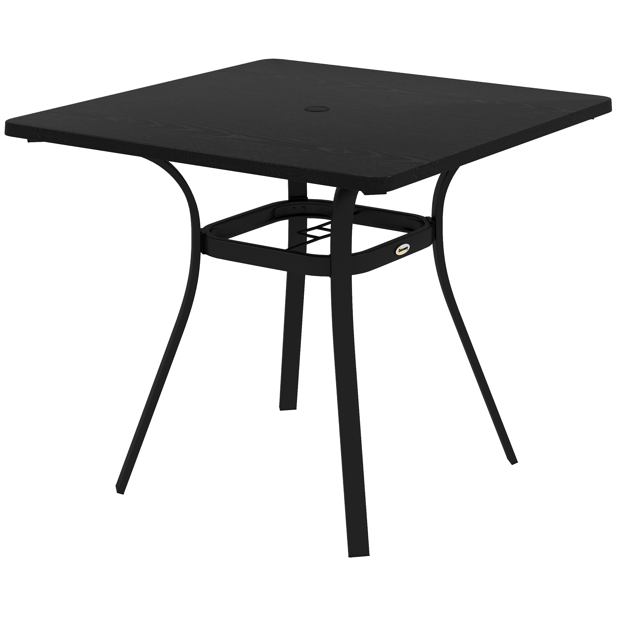 Outdoor Tisch für 4 Personen, Stahlgestell, 80L x 80B x 72H cm, Schwarz