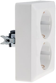 MILOS Schutzkontakt-Steckdose 2-fach / 250V~/ 16A, 1x UP, weiß matt