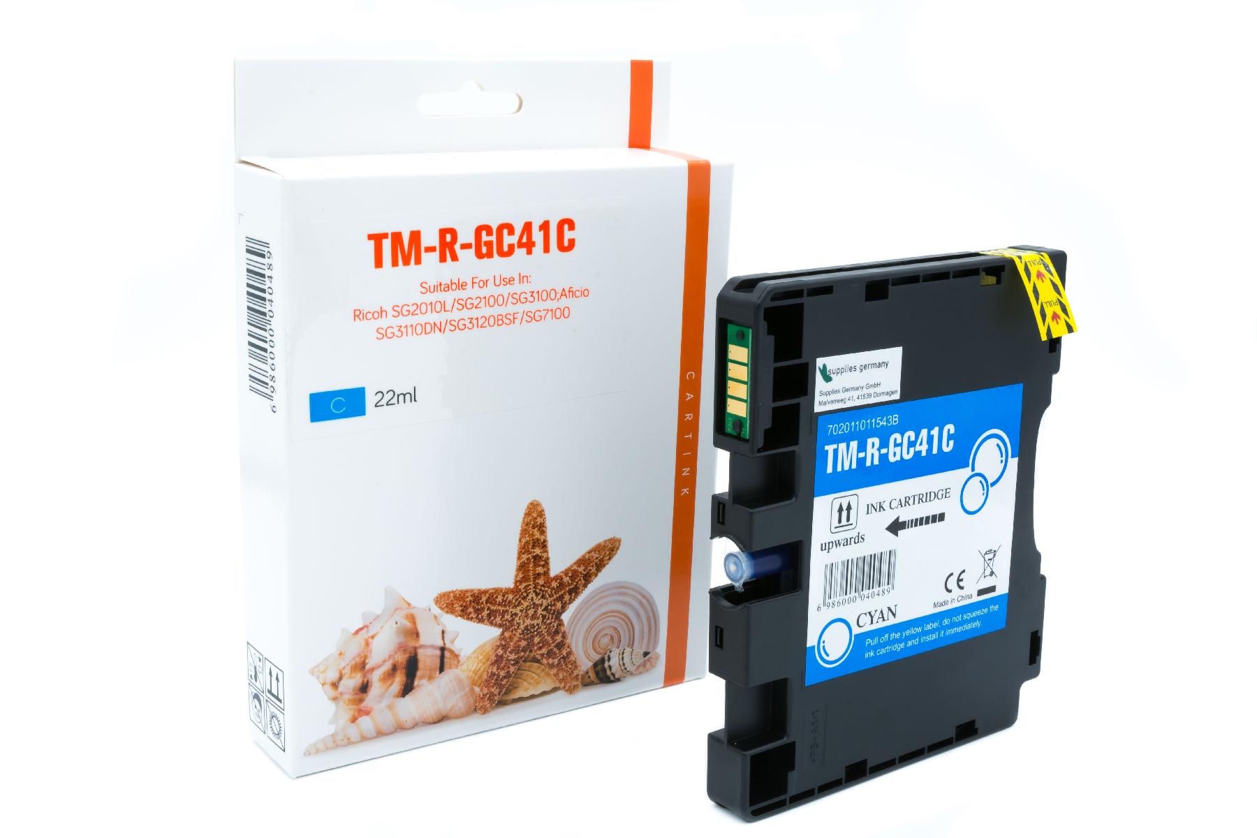 GC41C Refill Tinte cyan Ricoh / 405762 / 2.200 Seiten GC41C Refill Tinte cyan Ricoh / 405762 / 2.200 Seiten