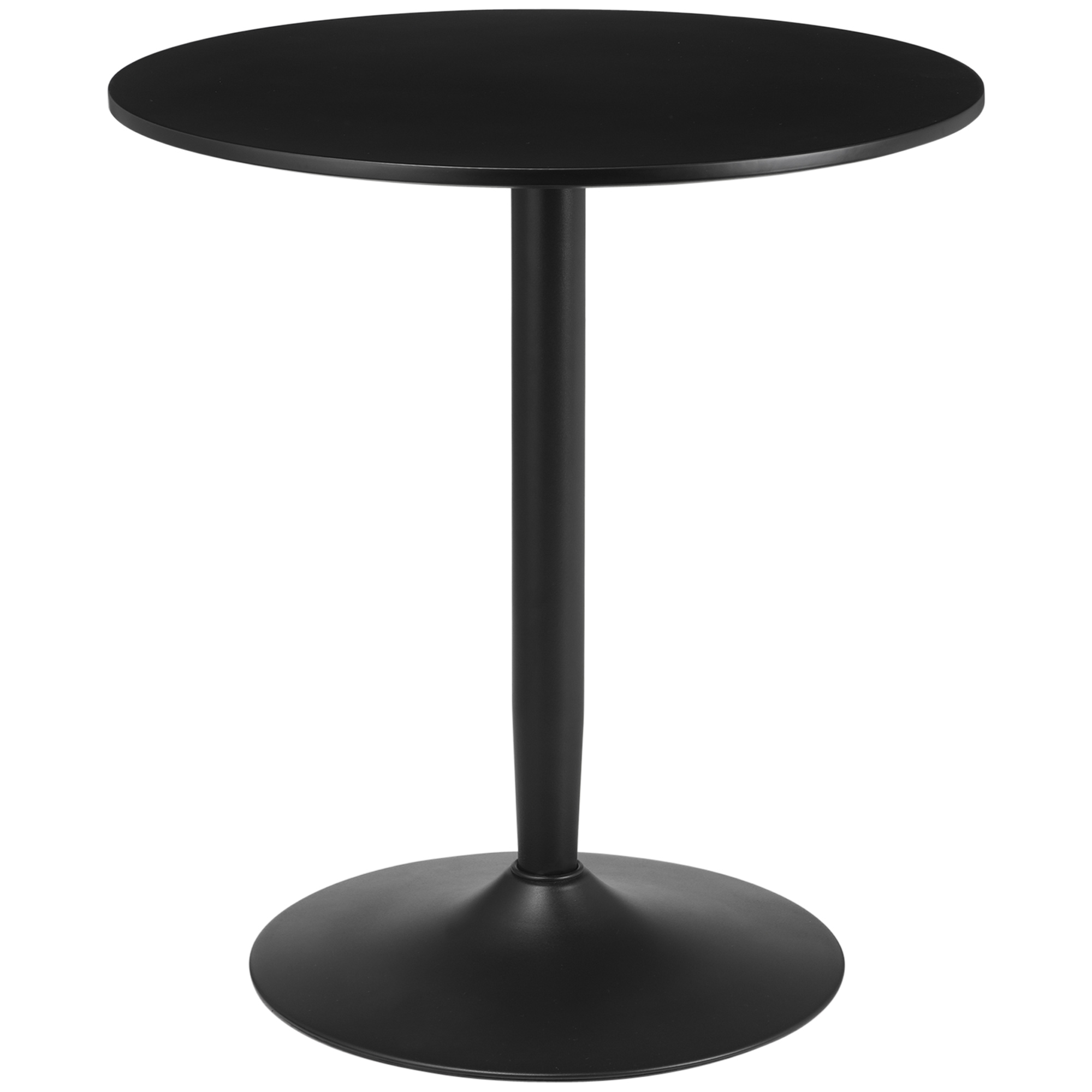 Esstisch für 2 Personen, runde Tischplatte, Stahlfuß, schwarz, 70 x 70 x 75 cm
