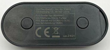 Funk-Sender für "Pilota Casa" IP55 / 433,92MHz, 1 Kanal, Tasten EIN / AUS