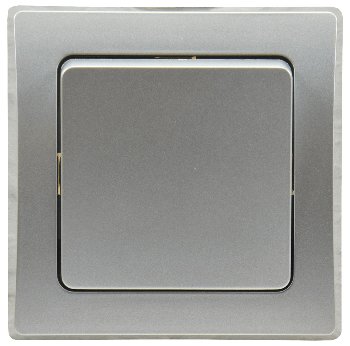 DELPHI Taster - 0-250V~/ 10A, inkl. Rahmen, UP, silber DELPHI Taster - 0-250V~/ 10A, inkl. Rahmen, UP, silber