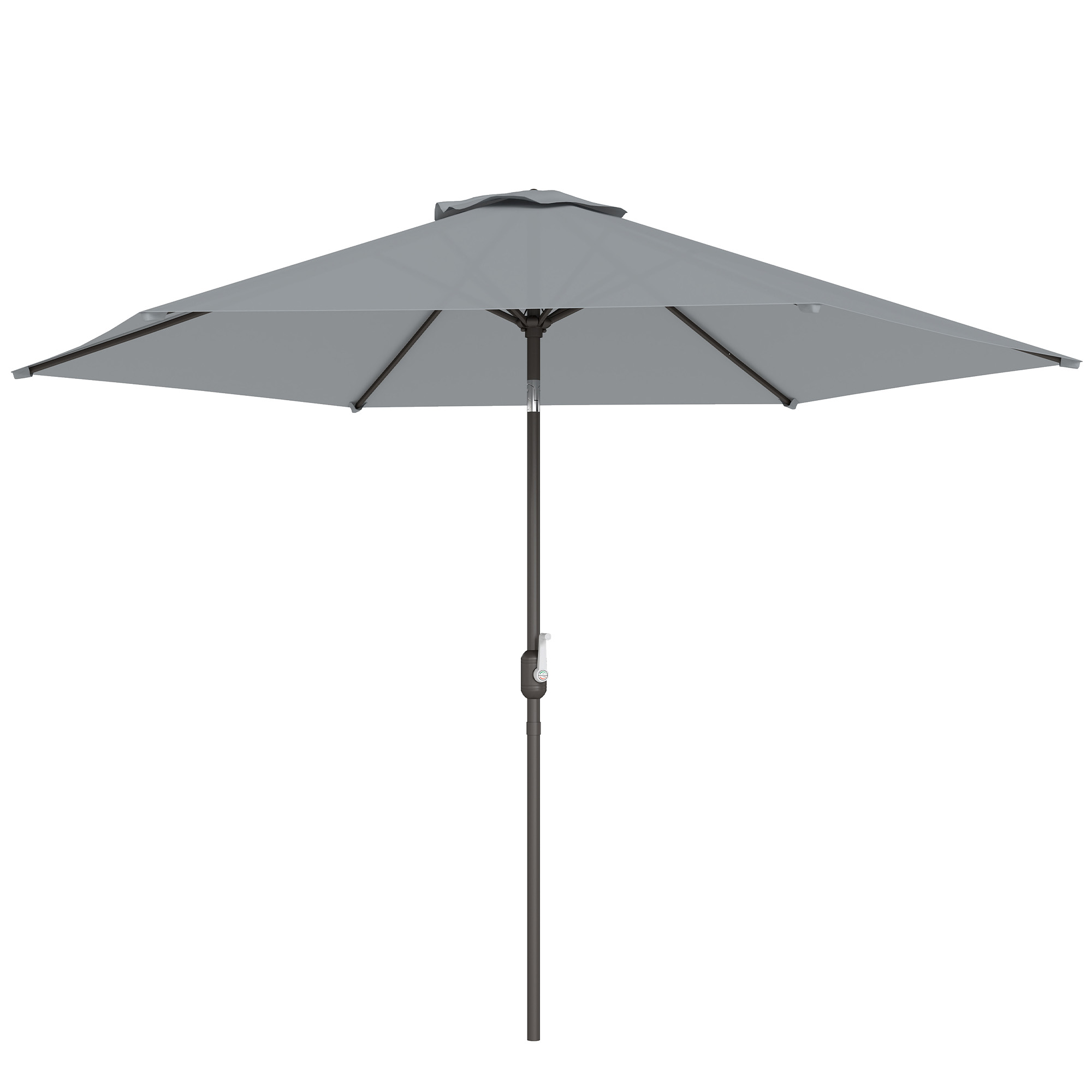 3 m Sonnenschirm mit Schutzhülle, Outdoor-Marktschirm mit Neigefunktion und Kurbel, Windöffnung, Grau