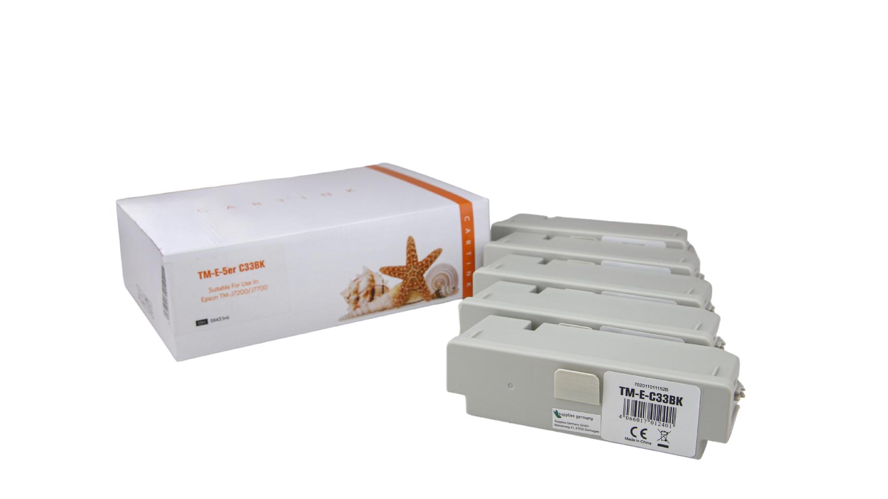Multipack 5er SJIC33P(K) alternativ Tinte black Epson / C33S020655 / 5x43,1ml / 5er Pack Multipack 5er SJIC33P(K) alternativ Tinte black Epson / C33S020655 / 5x43,1ml / 5er Pack