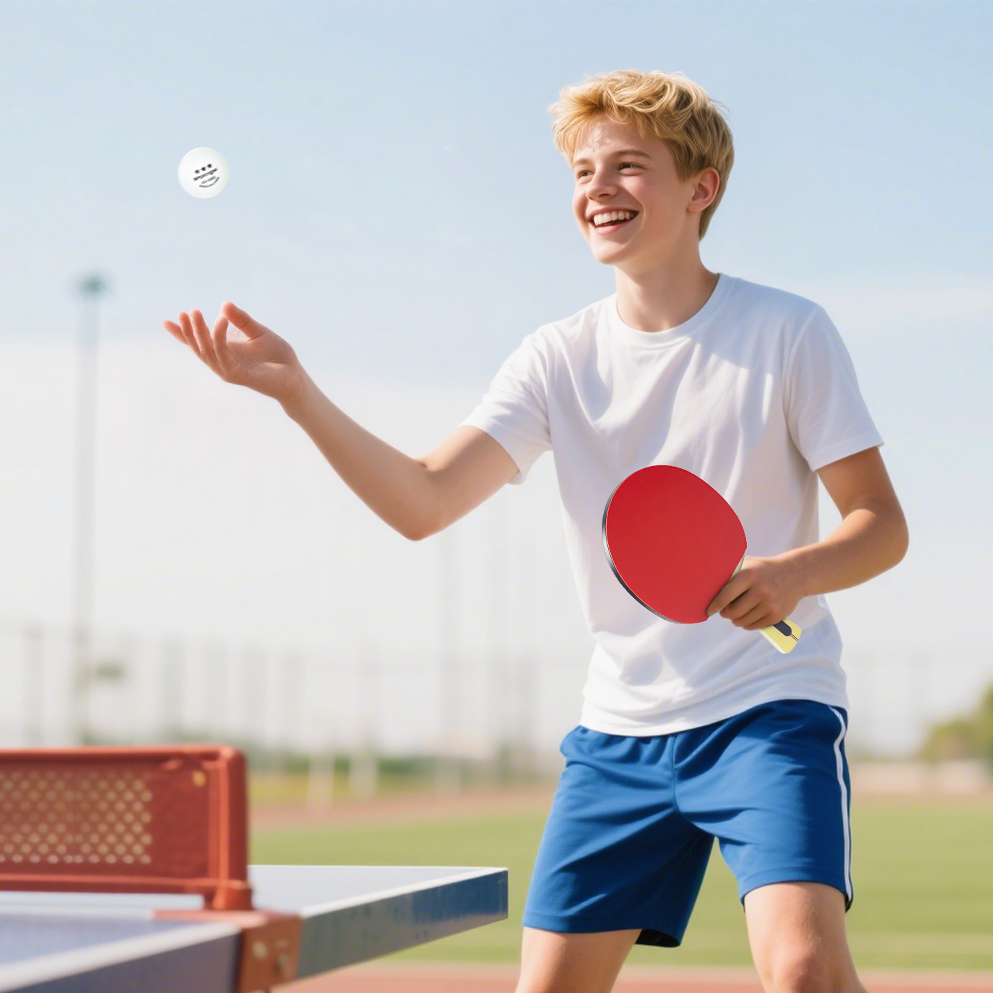Tischtennisschläger Tischtennis Set mit 4 Tischtennisschlägern, 8 Tischtennisbällen Tragetasche Für Drinnen & Draußen