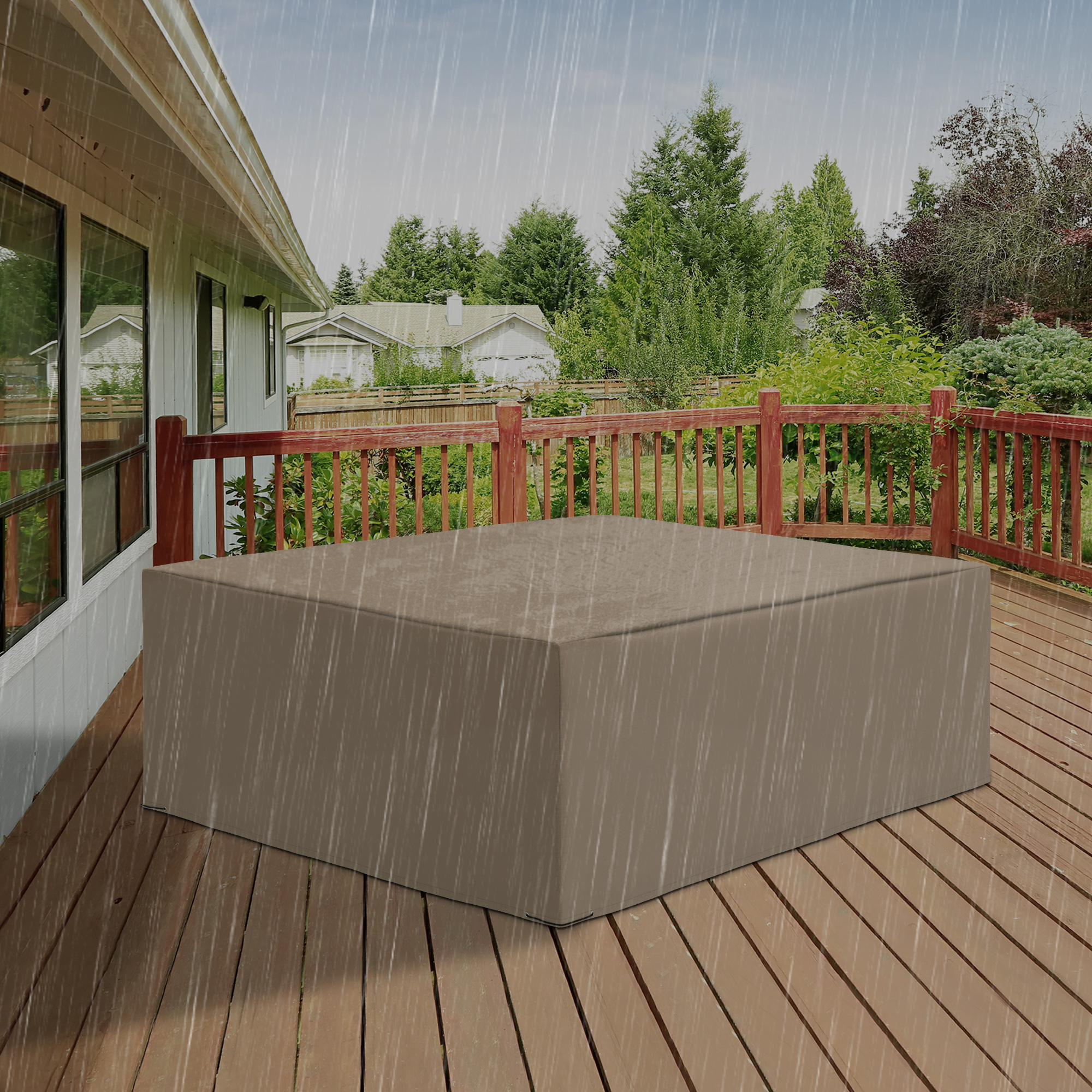 Schutzhülle für Gartenmöbel Winterfest Wasserdicht Abdeckung Abdeckplane Oxford 275 x 205 x 90 cm Beige
