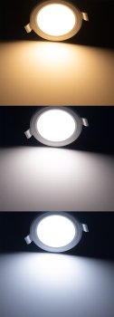 LED Licht-Panel "CKP-05 CCT" / 230V, 5W, 3000/4000/6200K, Ø 95mm