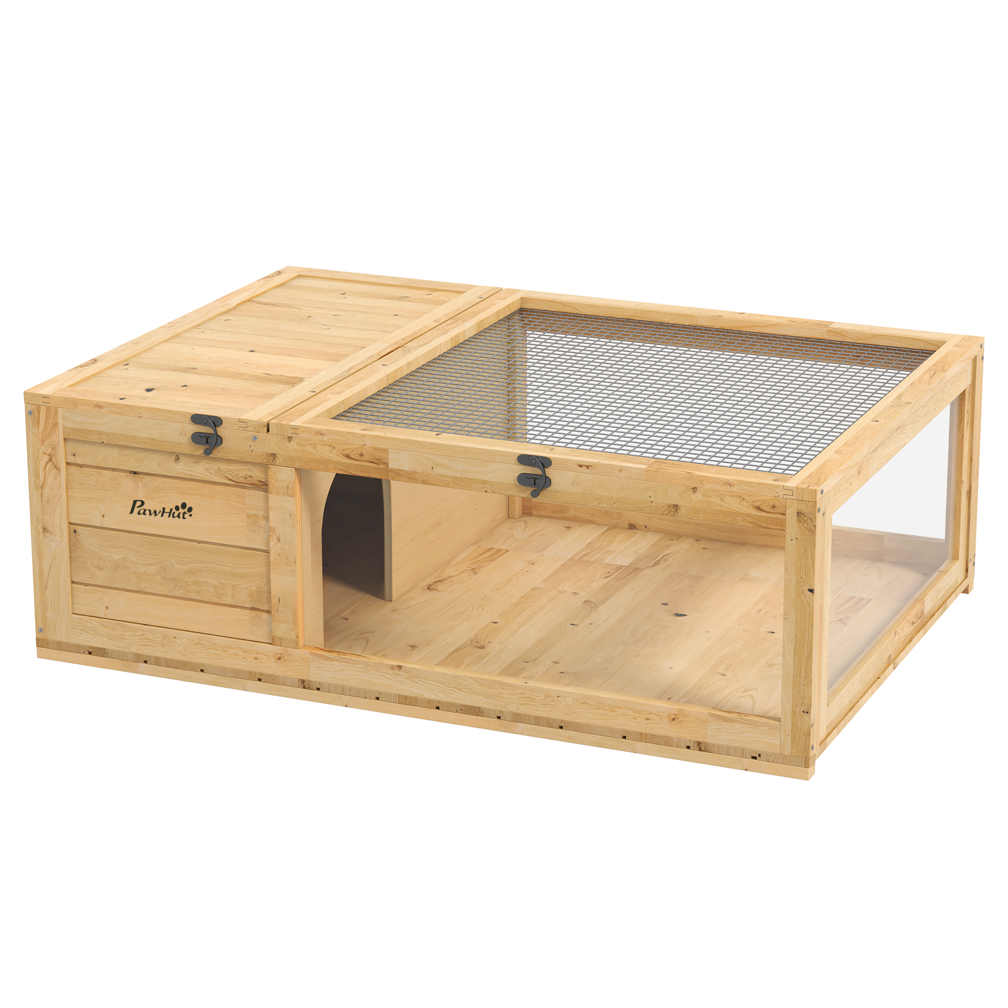 Schildkrötenhaus aus Holz, Schildkrötengehege mit Haupthäusern, aufklappbare Oberseite, 91 x 60,5 x 32 cm, Gelb Schildkrötenhaus aus Holz, Schildkrötengehege mit Haupthäusern, aufklappbare Oberseite, 91 x 60,5 x 32 cm, Gelb