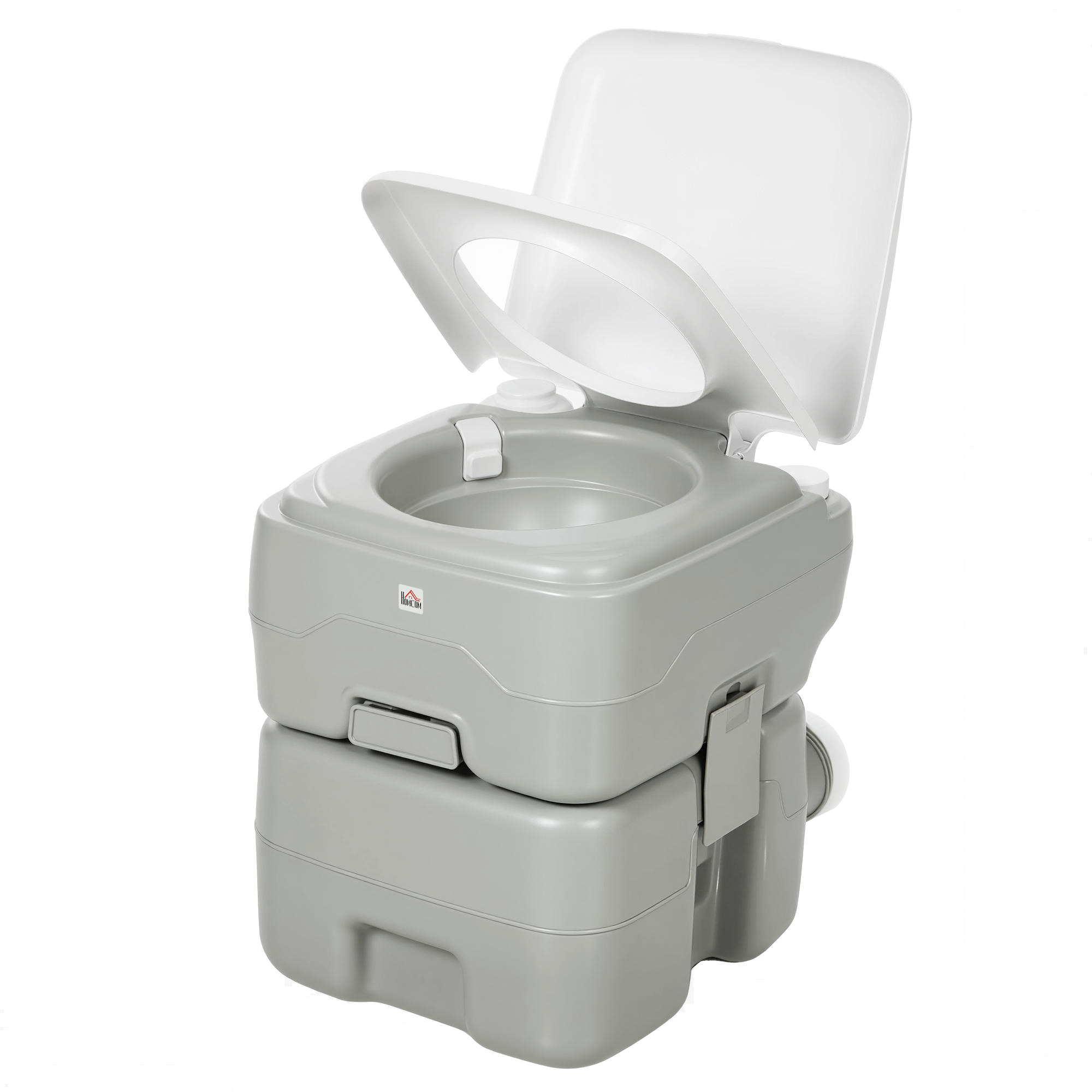Campingtoilette Reisetoilette max. Tragkraft bis 147 kg 20L für Camping Wandern Reisen Angeln 41,5 x 36,5 x 42 cm Grau